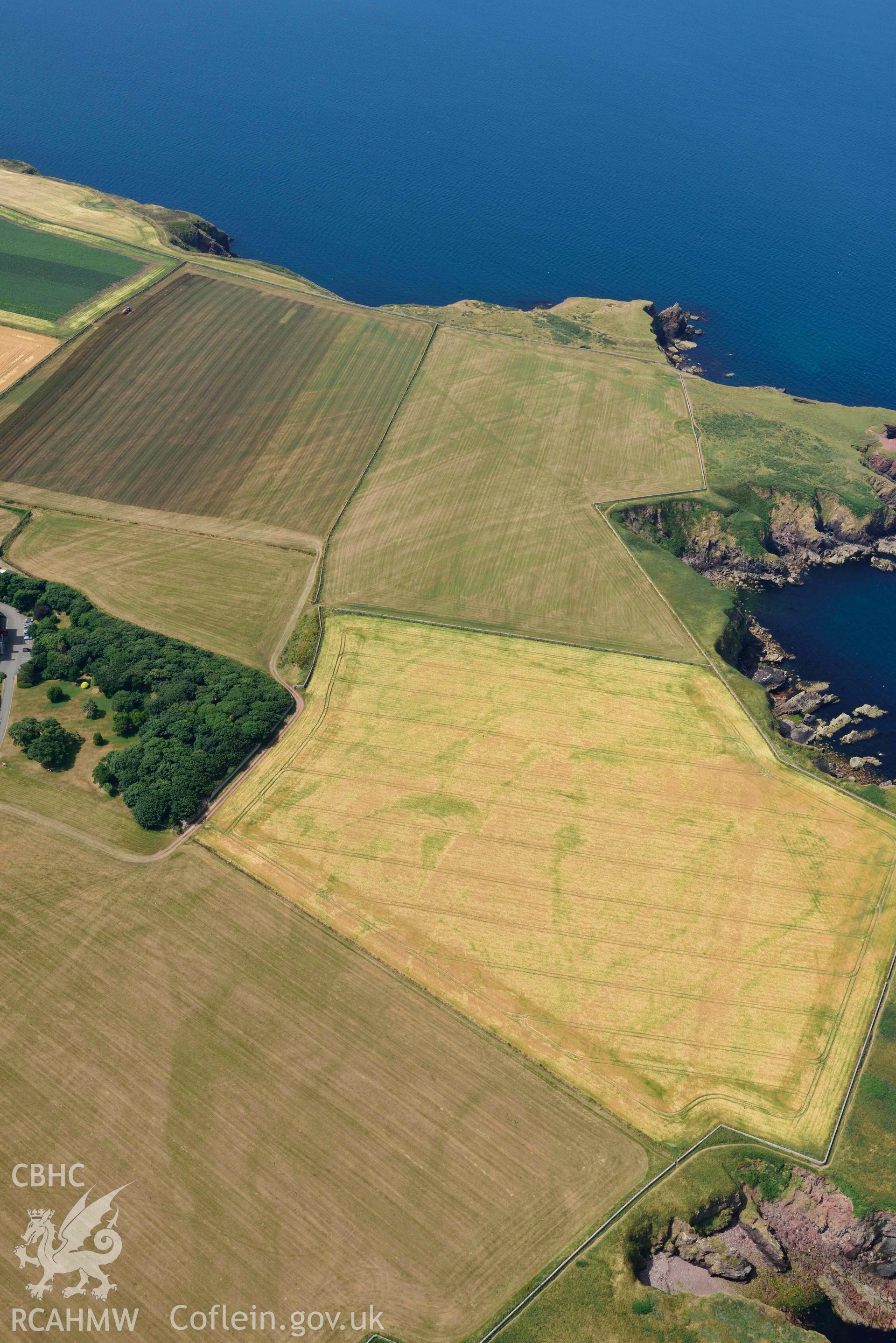 Aerial photography of Tower Point and Nab Head (sites I and II) Aerial reconnaissance survey for the CHERISH Project. Crown Copyright: CHERISH PROJECT 2018. Produced with EU funds through the Ireland Wales Co-operation Programme 2014-2020. All material made freely available through the Open Government Licence.