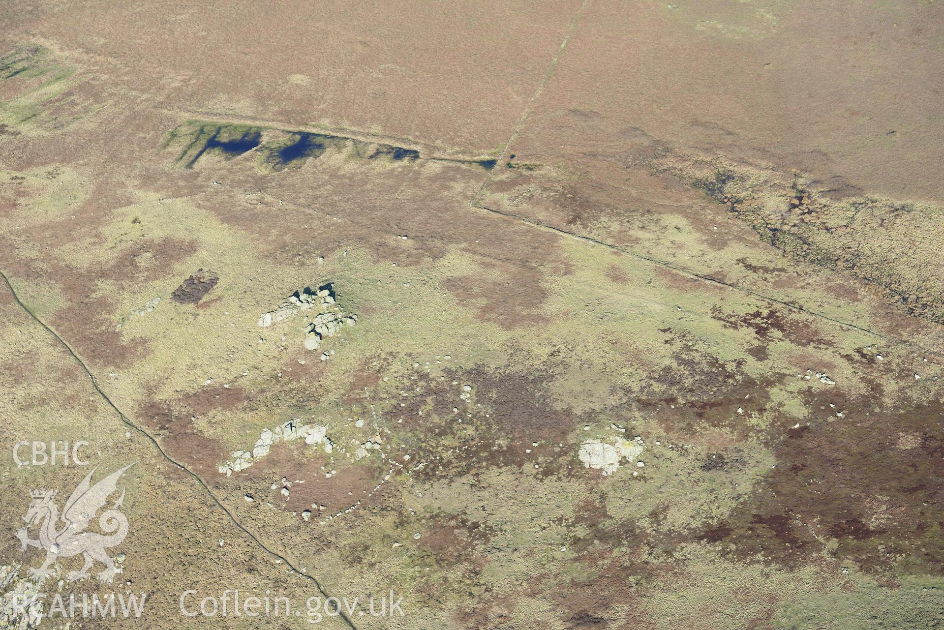 Aerial photo of  Skomer hut 29.  Aerial reconnaissance survey for the CHERISH Project. Crown Copyright: CHERISH PROJECT 2018. Produced with EU funds through the Ireland Wales Co-operation Programme 2014-2020. All material made freely available through the Open Government Licence.