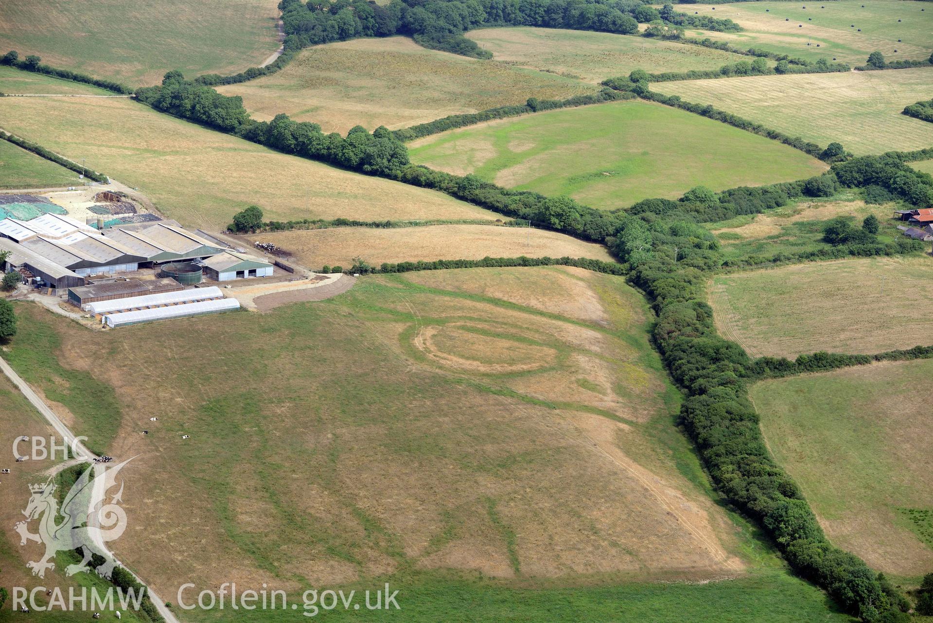 Aerial photography of Pelcombe Rath Aerial reconnaissance survey for the CHERISH Project. Crown Copyright: CHERISH PROJECT 2018. Produced with EU funds through the Ireland Wales Co-operation Programme 2014-2020. All material made freely available through the Open Government Licence.