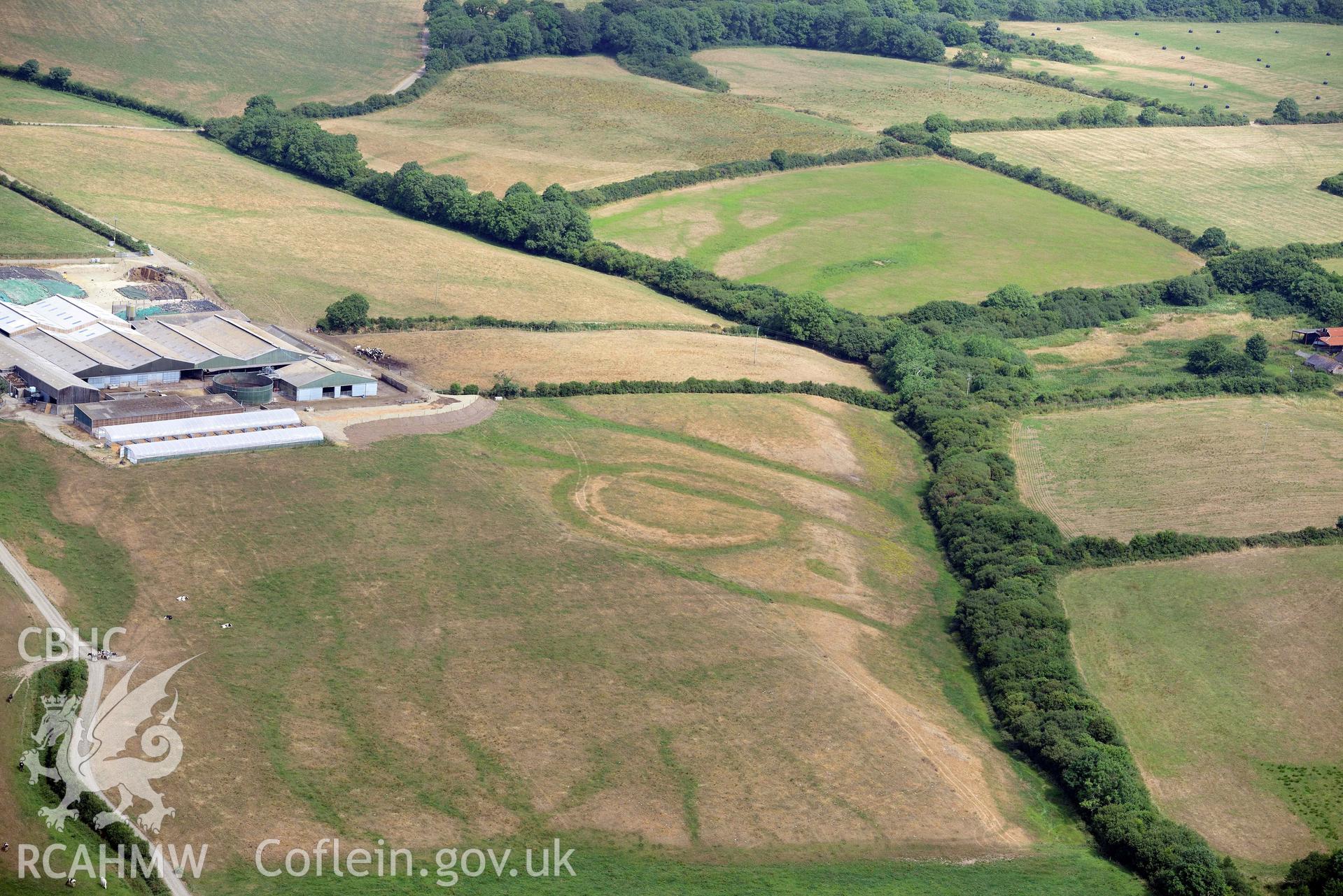 Aerial photography of Pelcombe Rath Aerial reconnaissance survey for the CHERISH Project. Crown Copyright: CHERISH PROJECT 2018. Produced with EU funds through the Ireland Wales Co-operation Programme 2014-2020. All material made freely available through the Open Government Licence.