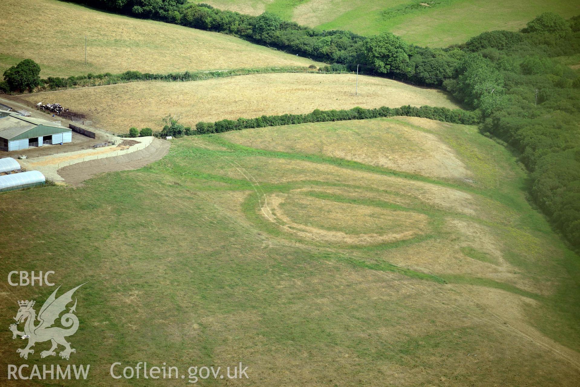 Aerial photography of Pelcombe Rath Aerial reconnaissance survey for the CHERISH Project. Crown Copyright: CHERISH PROJECT 2018. Produced with EU funds through the Ireland Wales Co-operation Programme 2014-2020. All material made freely available through the Open Government Licence.