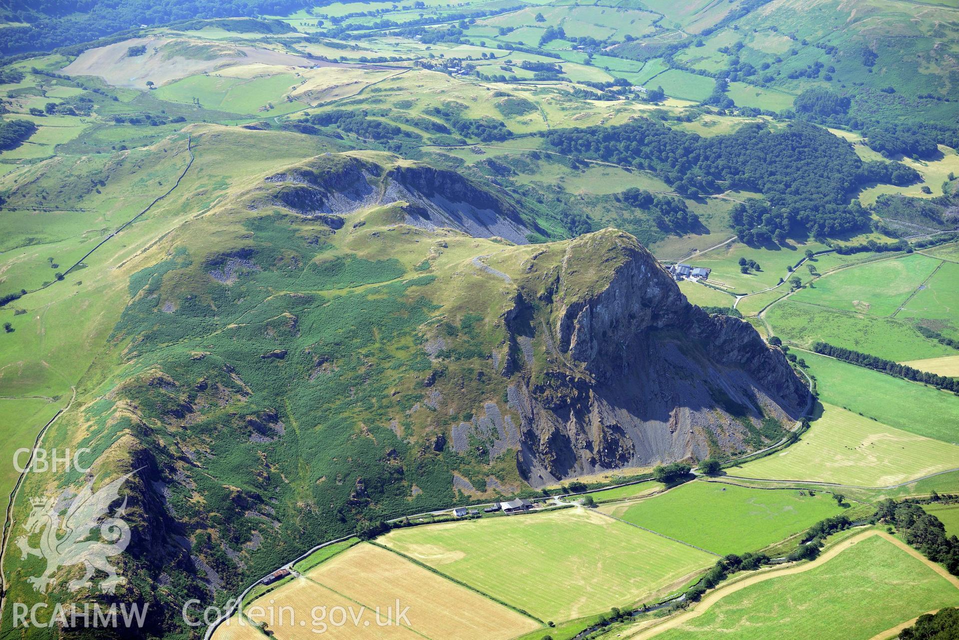 Aerial photograph: Craig yr Aderyn or Birds Rock. Crown: CHERISH PROJECT 2018. Produced with EU funds through the Ireland Wales Co-operation Programme 2014-2020 (NGR: SH645068)