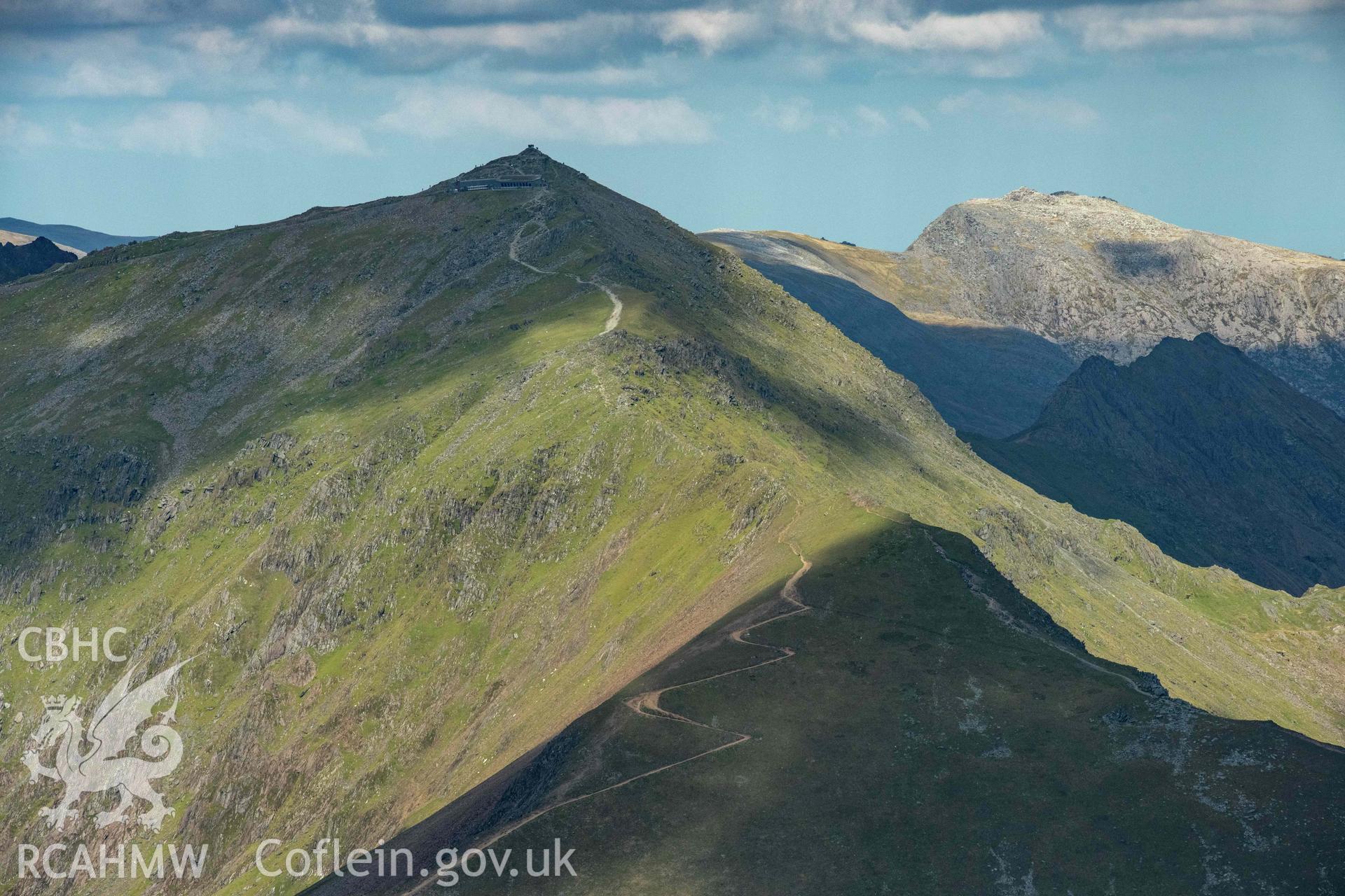 Snowdon/Y Wyddfa, path on Llechog, looking north-east towards summit