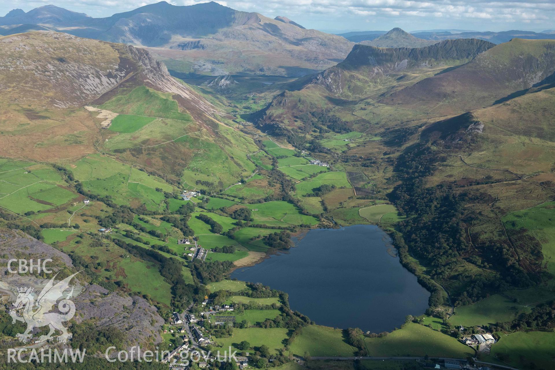 Nantlle village, view looking east to Wyddfa/Snowdon