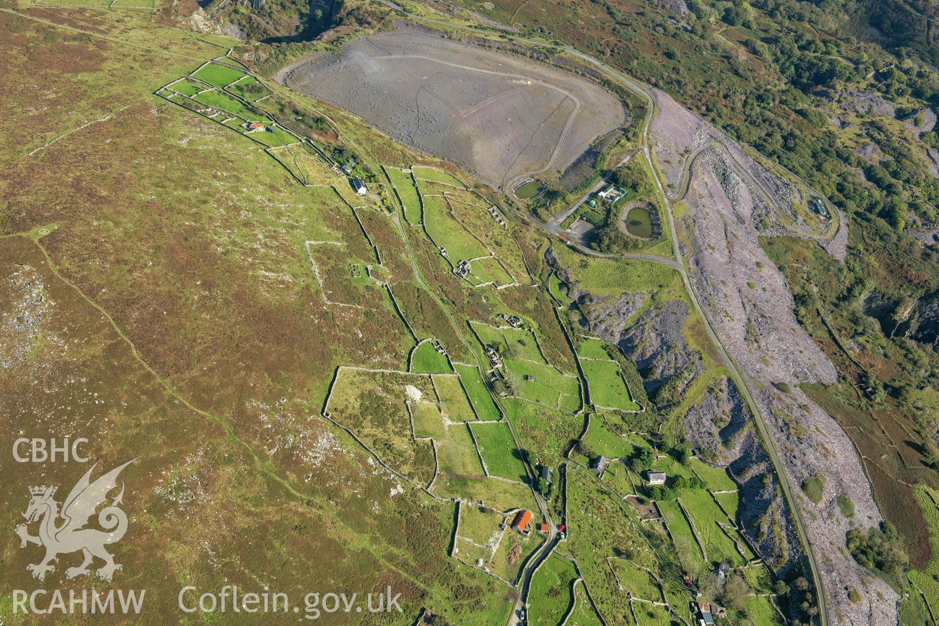 Cilgwyn Slate Quarry, and worker's settlement, view from west