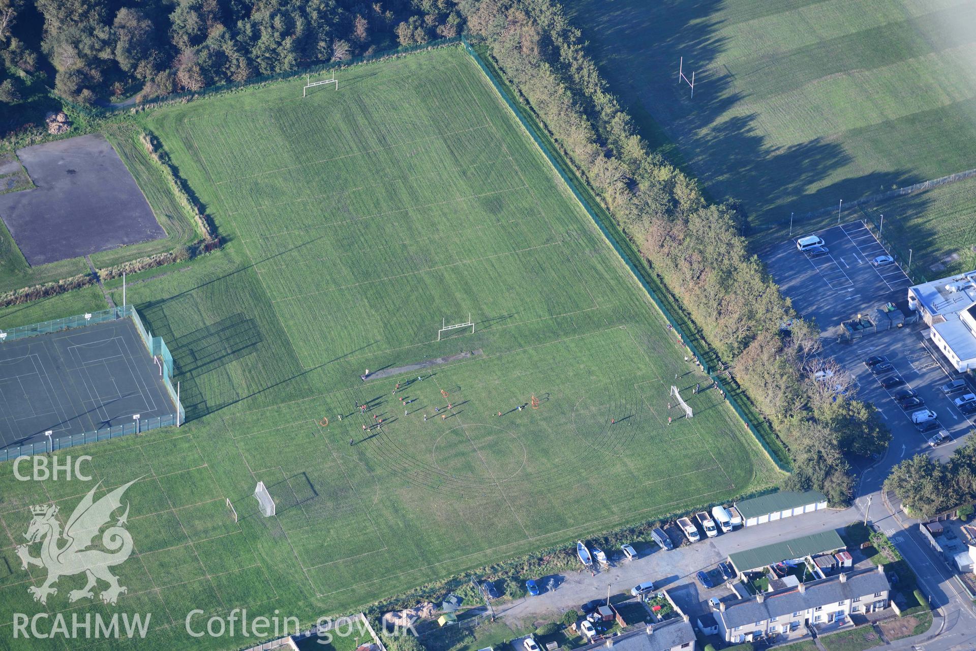 Pwllheli, town, school football practice