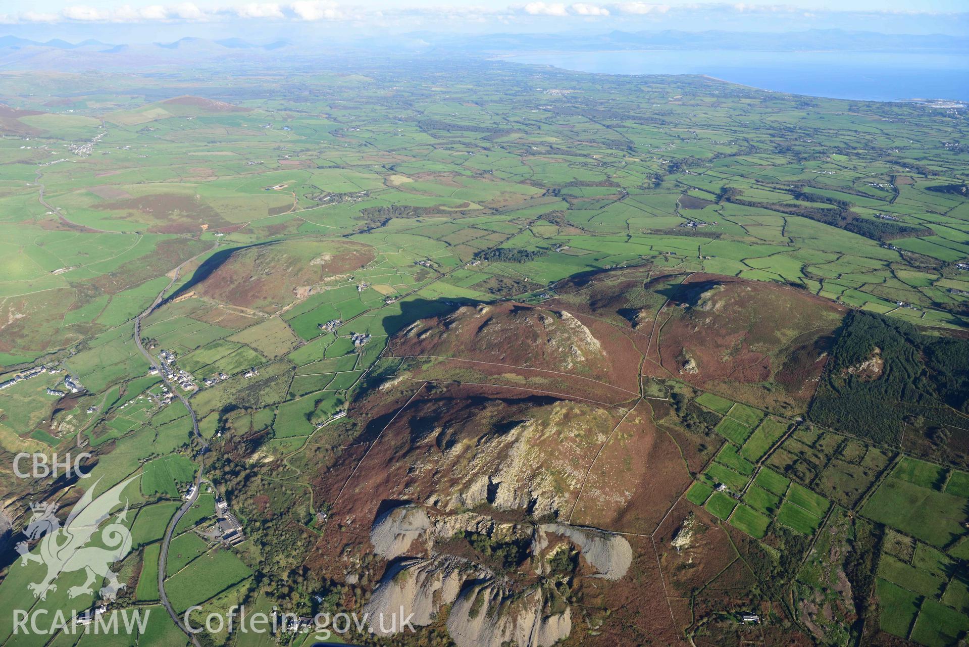 Gwylwyr quarry, wide landscape view