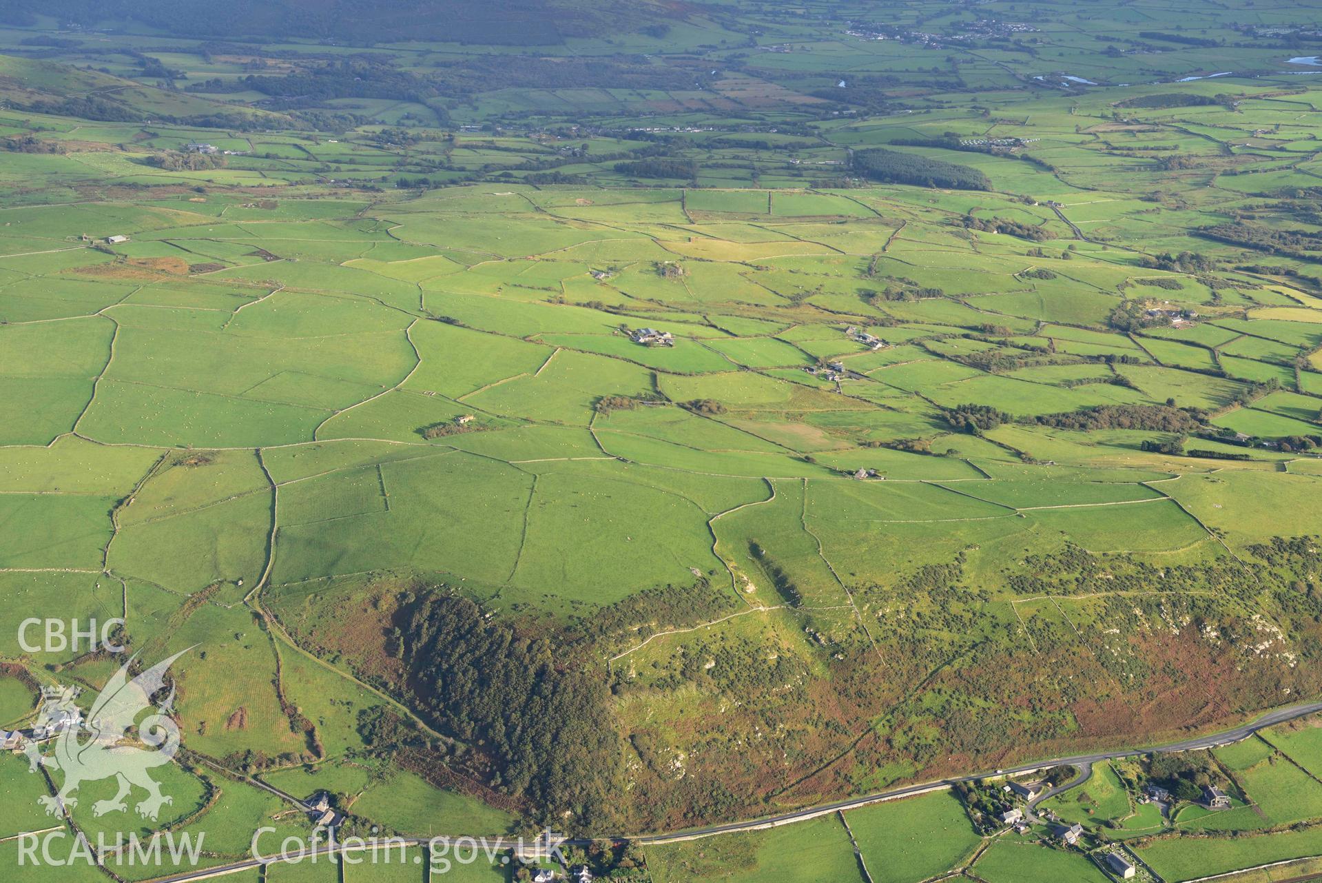 Field system above Llangelynin, view from west