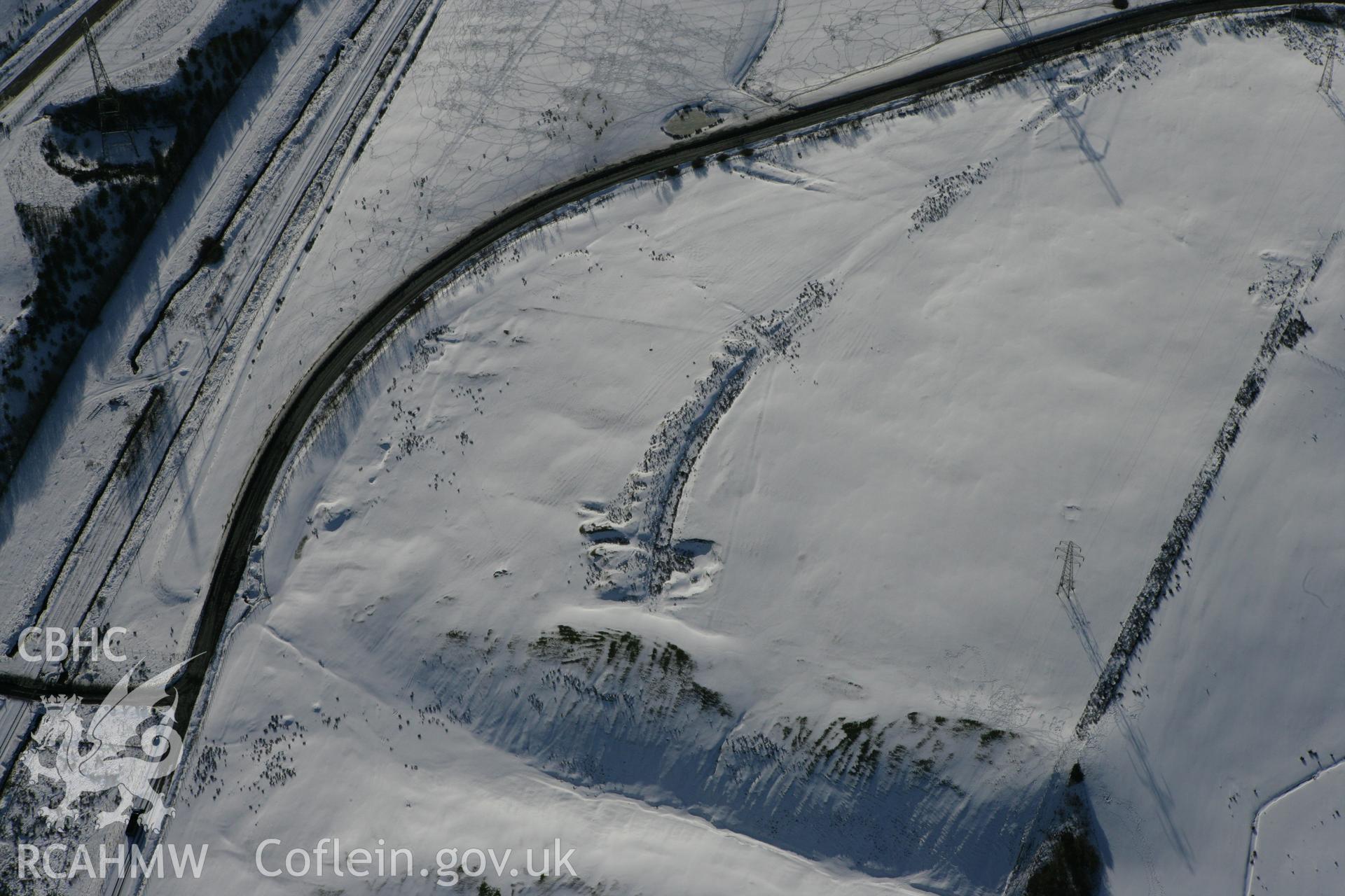 RCAHMW colour oblique photograph of Onllwyn colliery incline. Taken by Toby Driver on 06/02/2009.