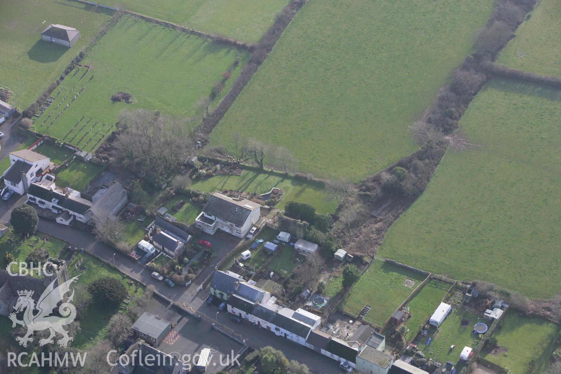 RCAHMW colour oblique aerial photograph of Angle Castle Almshouse. Taken on 28 January 2009 by Toby Driver