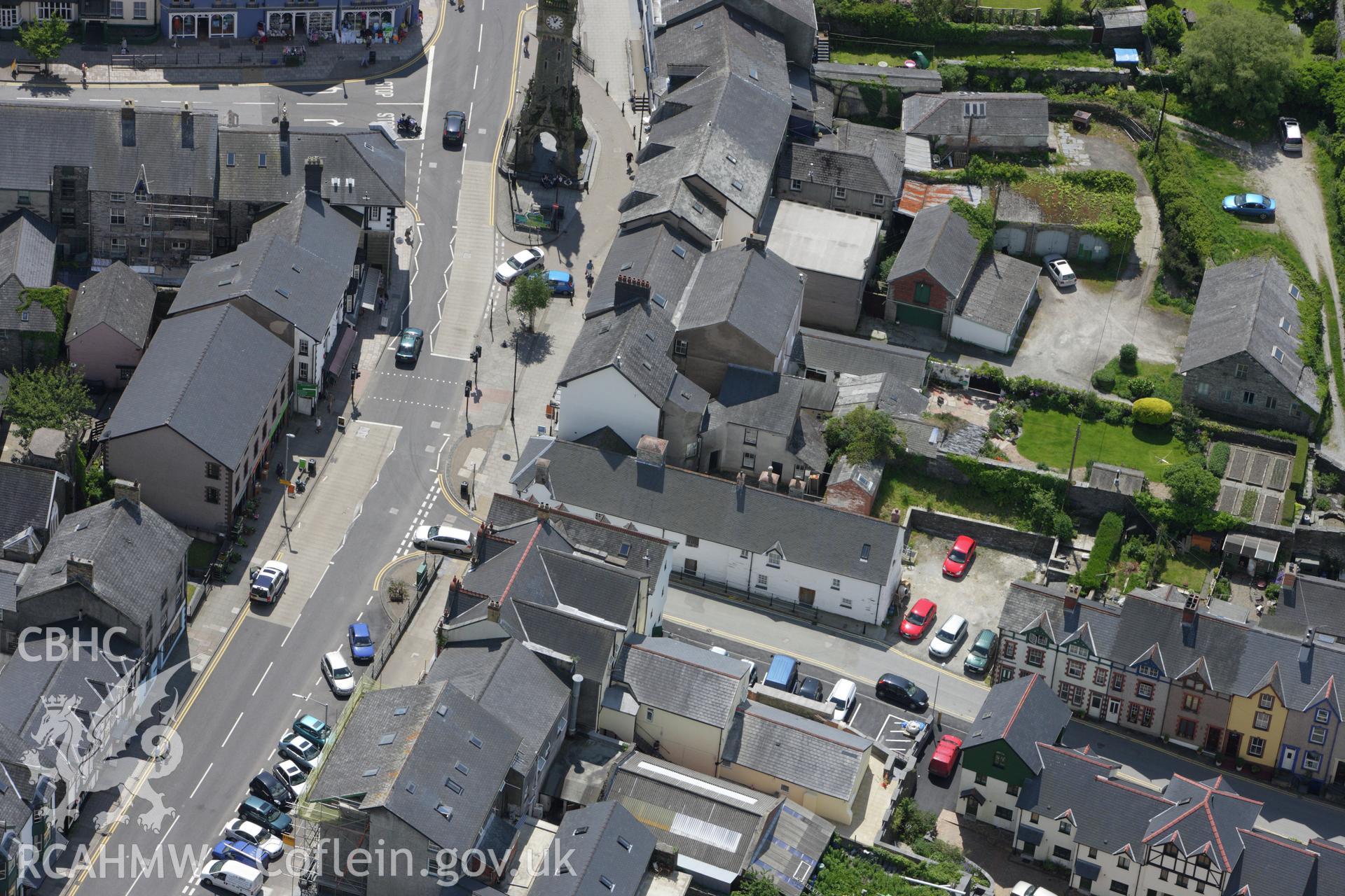 RCAHMW colour oblique aerial photograph of Royal House, Machynlleth. Taken on 02 June 2009 by Toby Driver