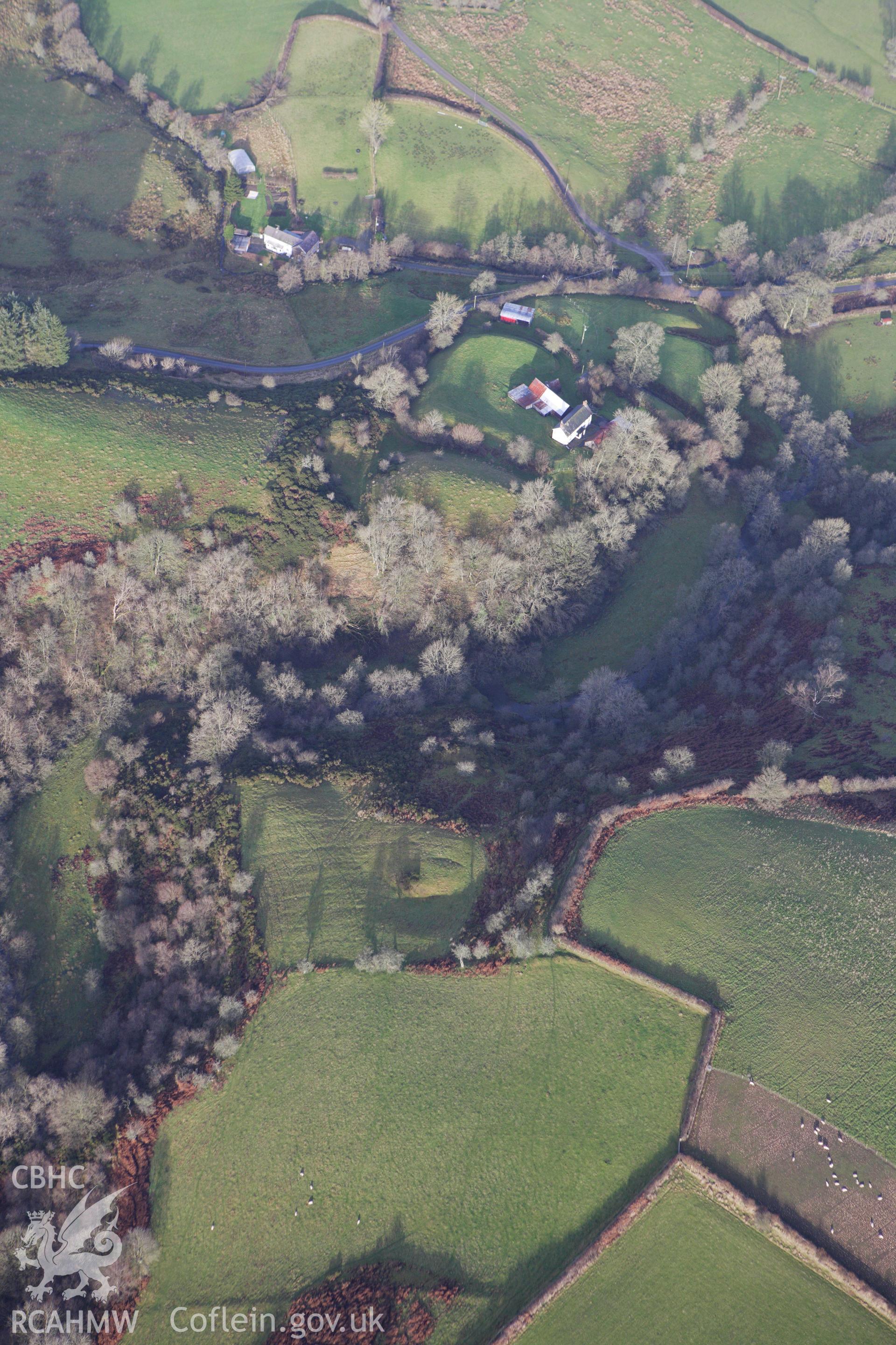 RCAHMW colour oblique aerial photograph of Castell Cwm Aran. Taken on 10 December 2009 by Toby Driver