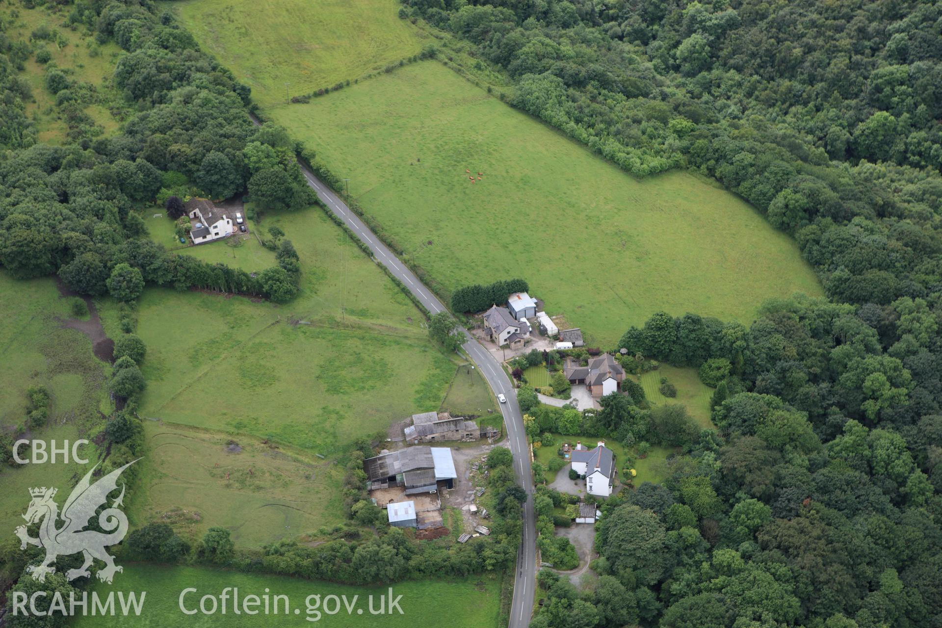 RCAHMW colour oblique aerial photograph of Offa's Dyke. Taken on 08 July 2009 by Toby Driver