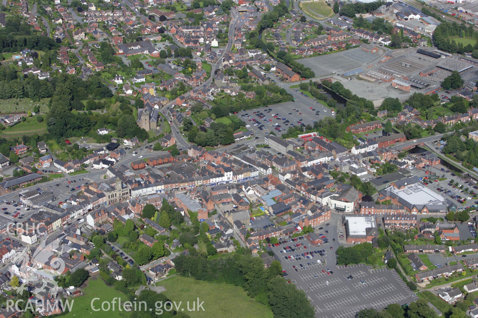 RCAHMW colour oblique aerial photograph of Welshpool. Taken on 30 July 2009 by Toby Driver