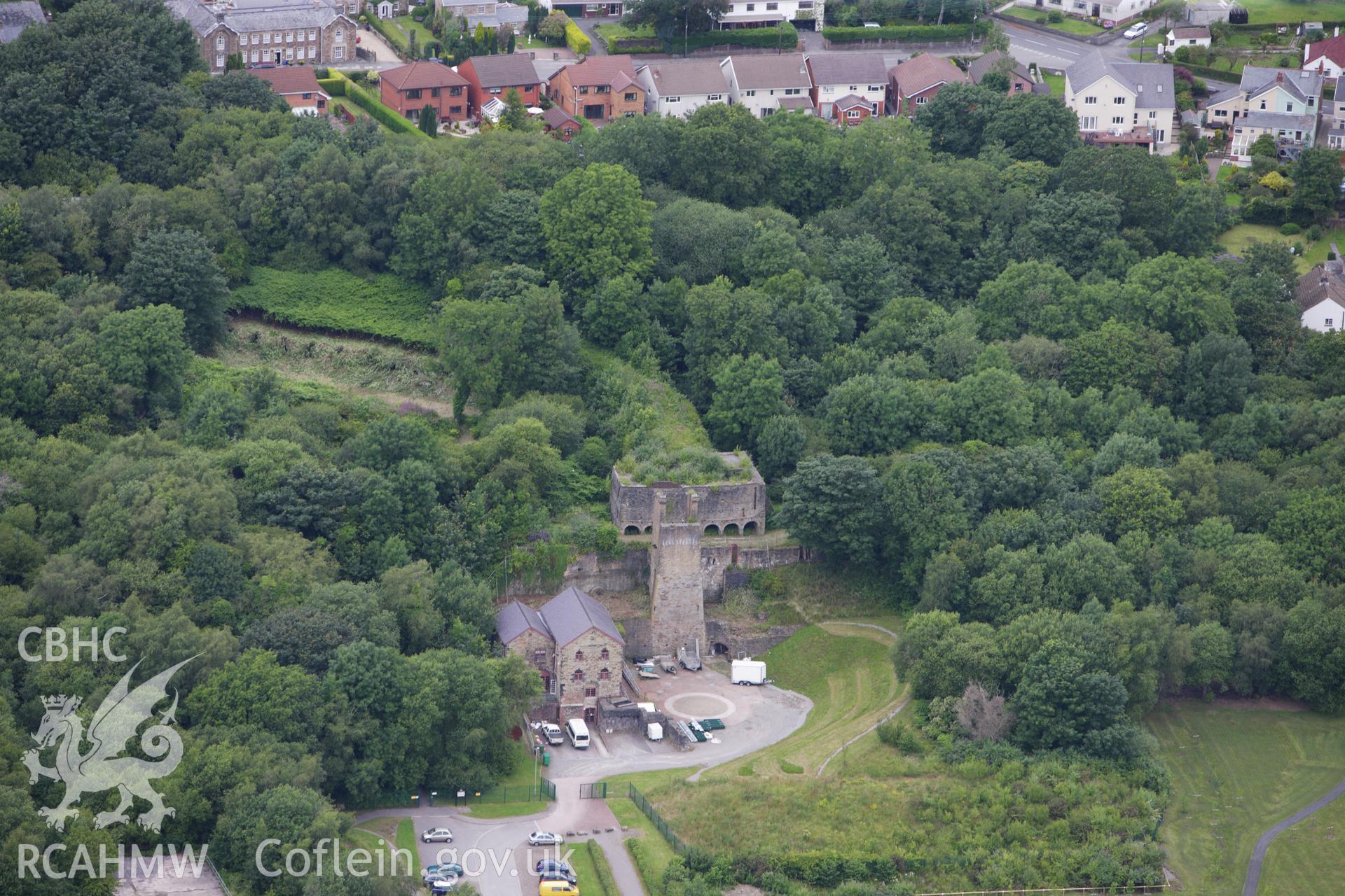 RCAHMW colour oblique aerial photograph of Tondu Ironworks. Taken on 09 July 2009 by Toby Driver