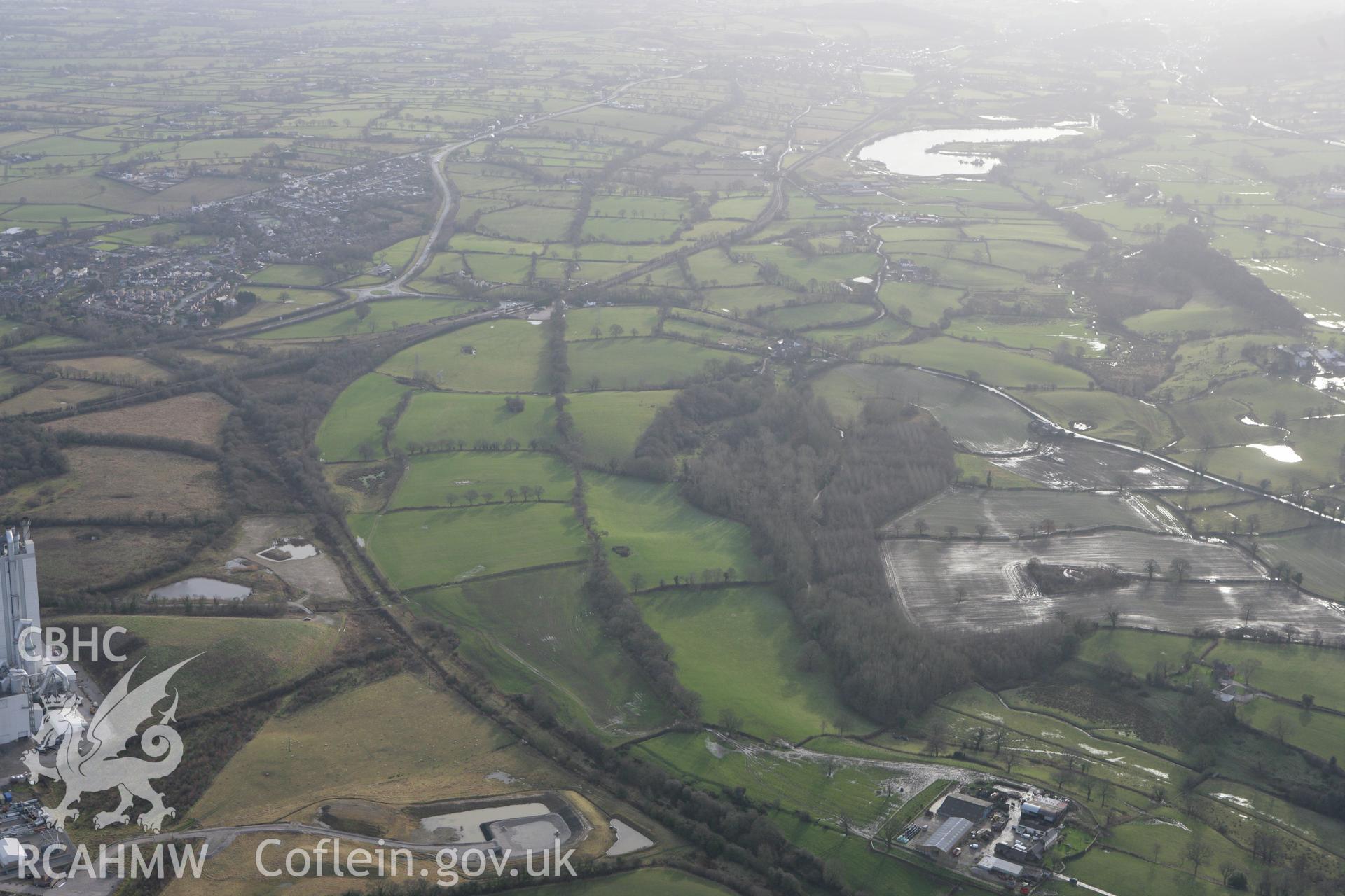 RCAHMW colour oblique photograph of Wats Dyke, west of Rhos-y-Brwyner. Taken by Toby Driver on 21/01/2009.