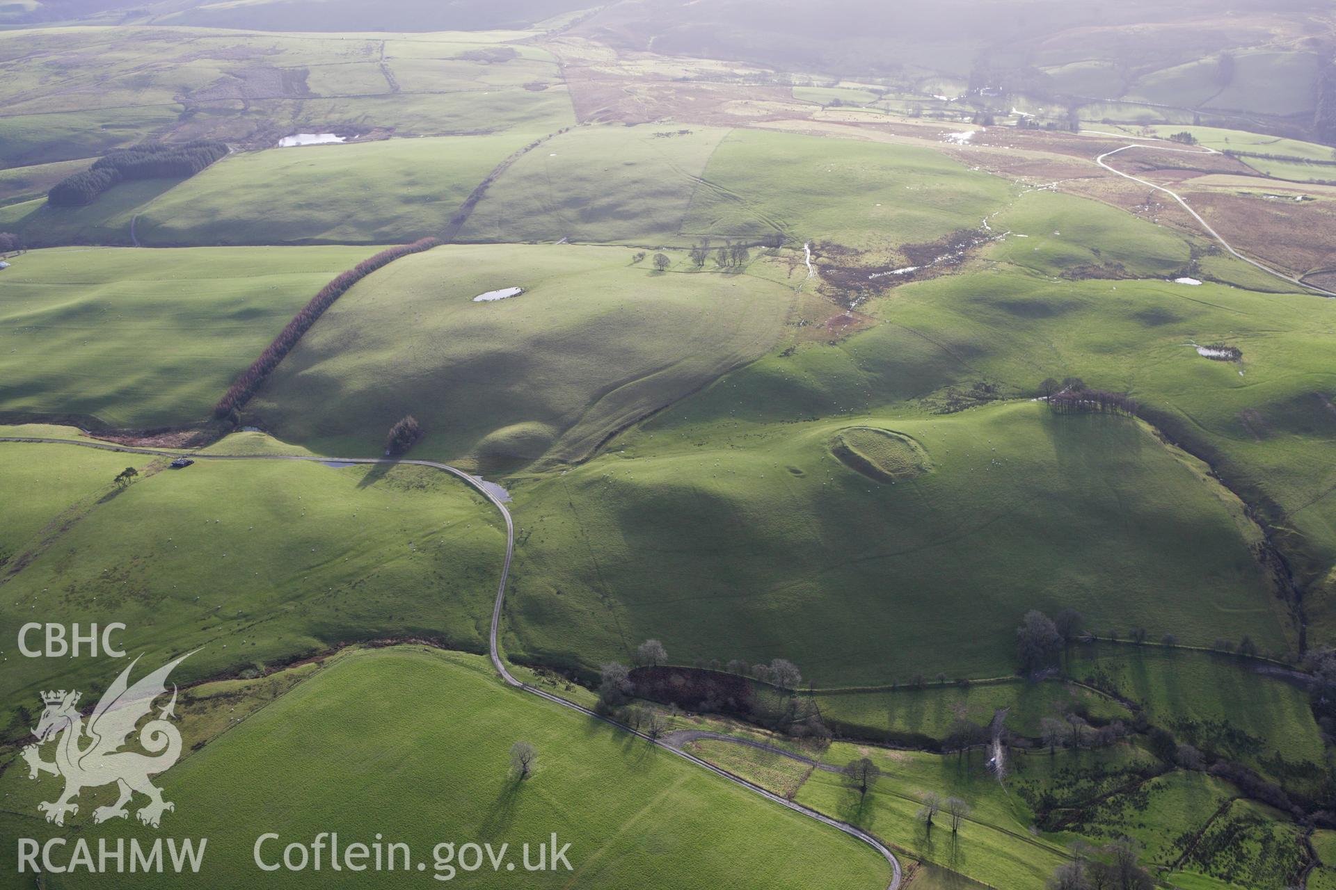 RCAHMW colour oblique aerial photograph of Castell-y-Blaidd. Taken on 10 December 2009 by Toby Driver