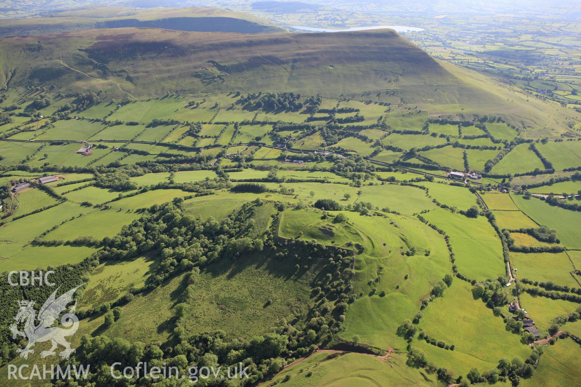 RCAHMW colour oblique aerial photograph of Castell Dinas. Taken on 11 June 2009 by Toby Driver