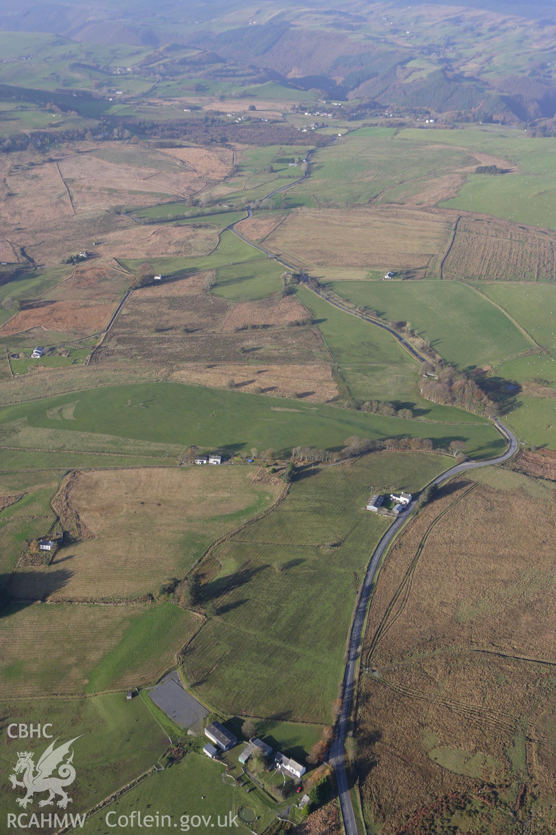 RCAHMW colour oblique aerial photograph of Rhos y Gell and Nant-Arthur Squatter Settlement. Taken on 09 November 2009 by Toby Driver