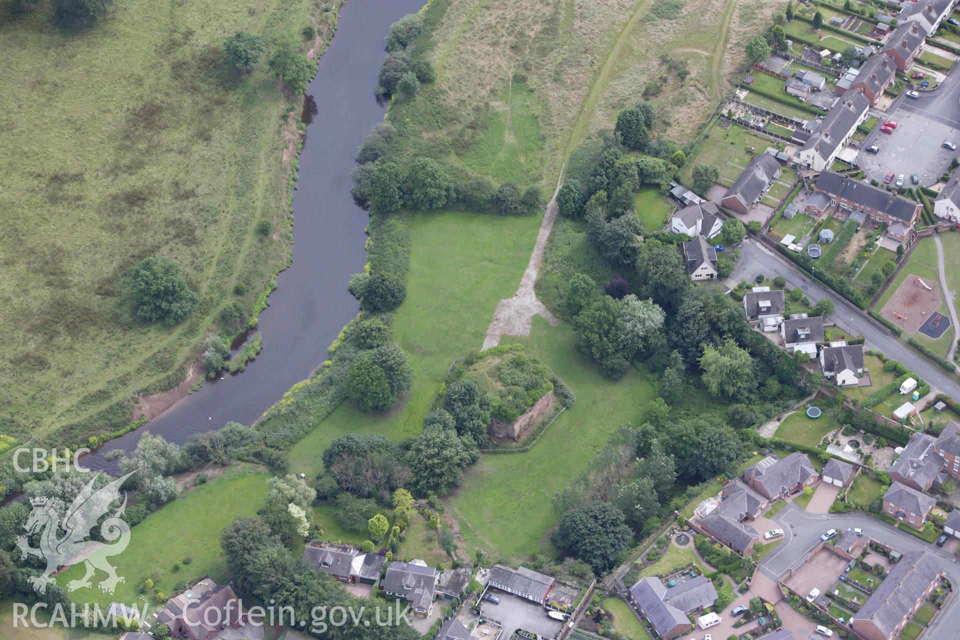 RCAHMW colour oblique aerial photograph of Holt Castle. Taken on 08 July 2009 by Toby Driver