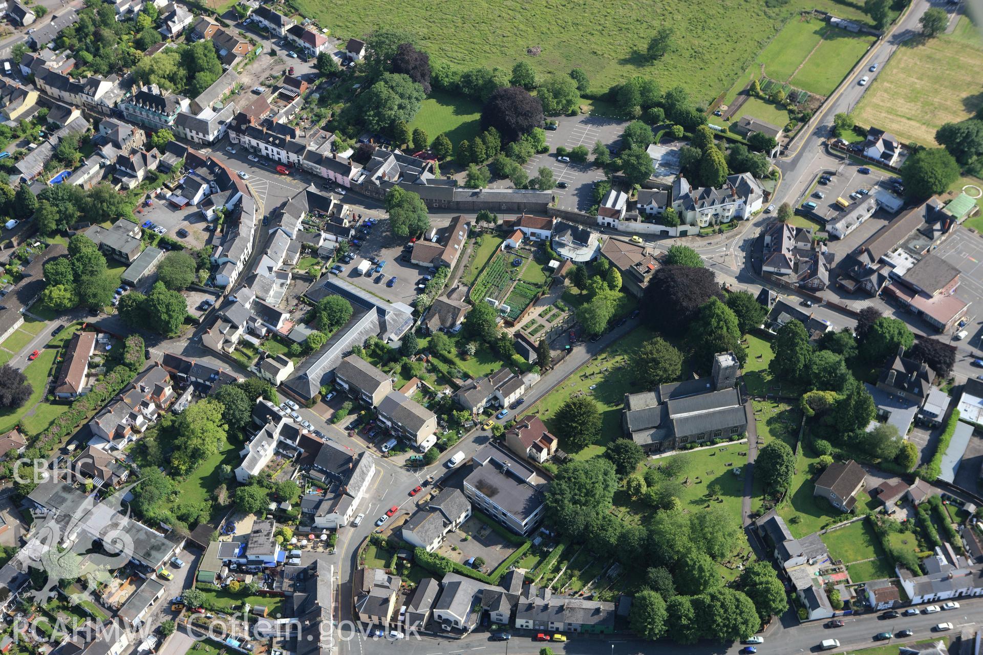 RCAHMW colour oblique aerial photograph of Caerleon Legionary Fortress Headquarters Building. Taken on 11 June 2009 by Toby Driver