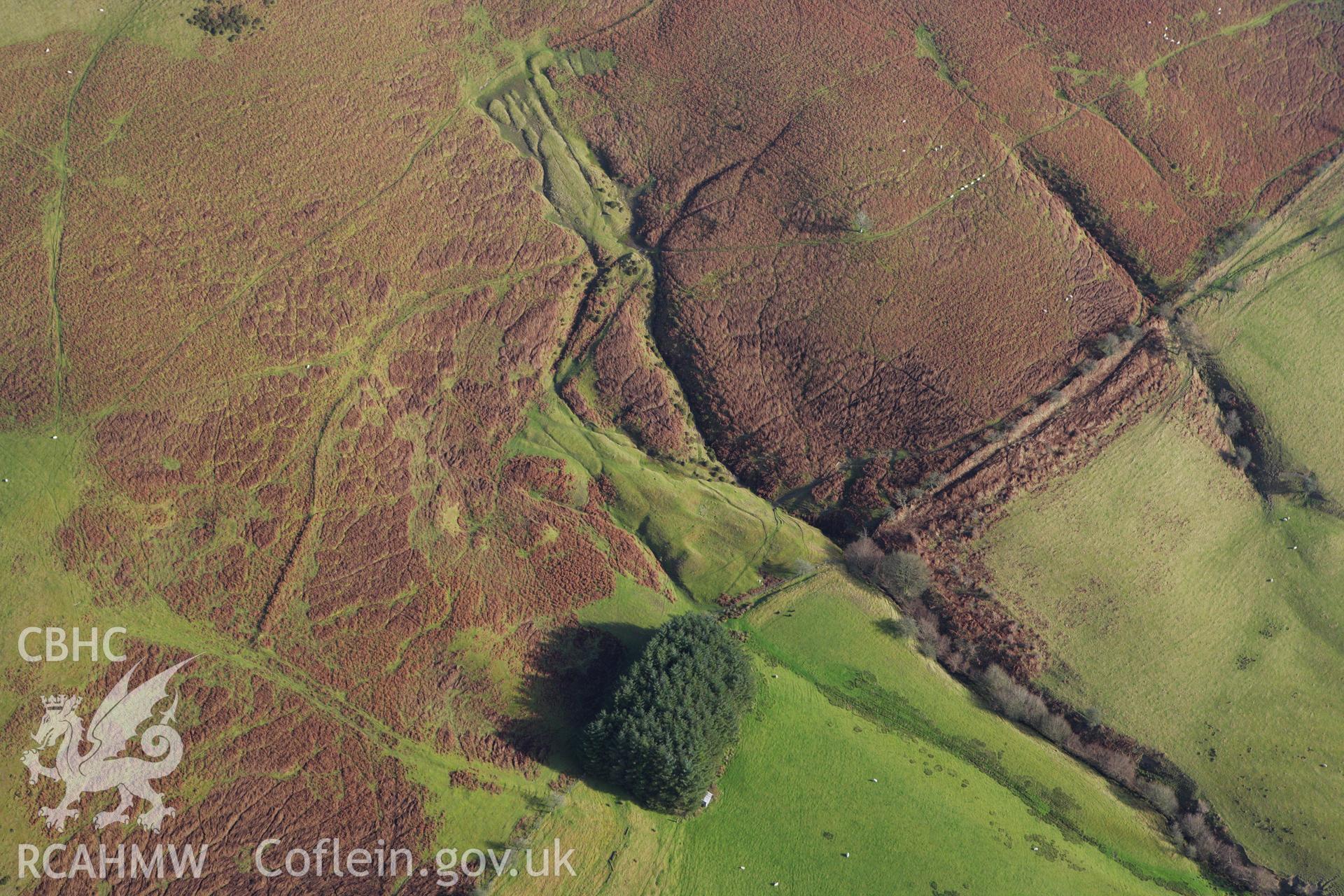 RCAHMW colour oblique aerial photograph of Ffoeslaprey Settlement. Taken on 10 December 2009 by Toby Driver