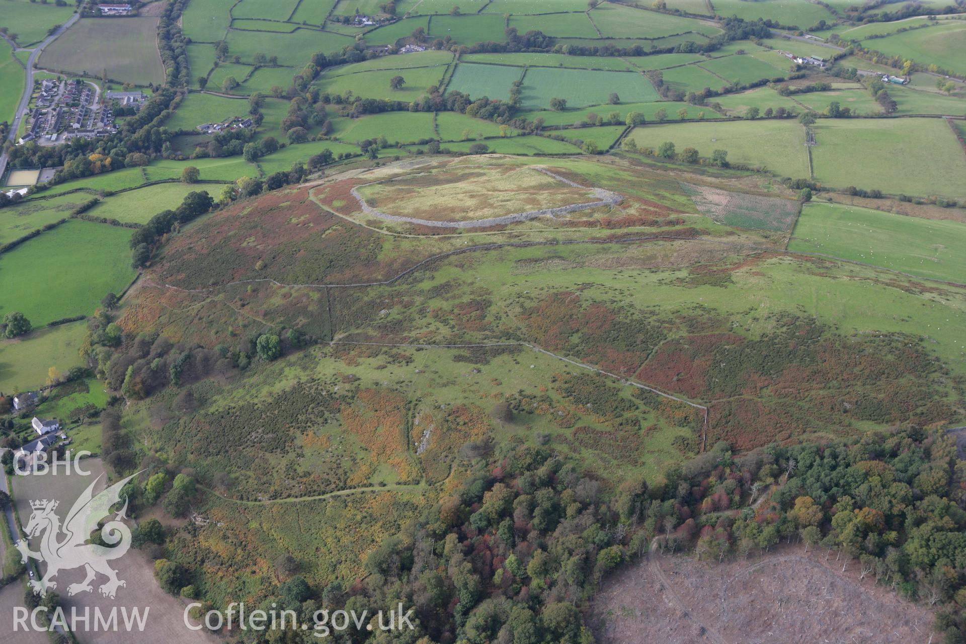 RCAHMW colour oblique aerial photograph of Caer Drewyn. Taken on 13 October 2009 by Toby Driver