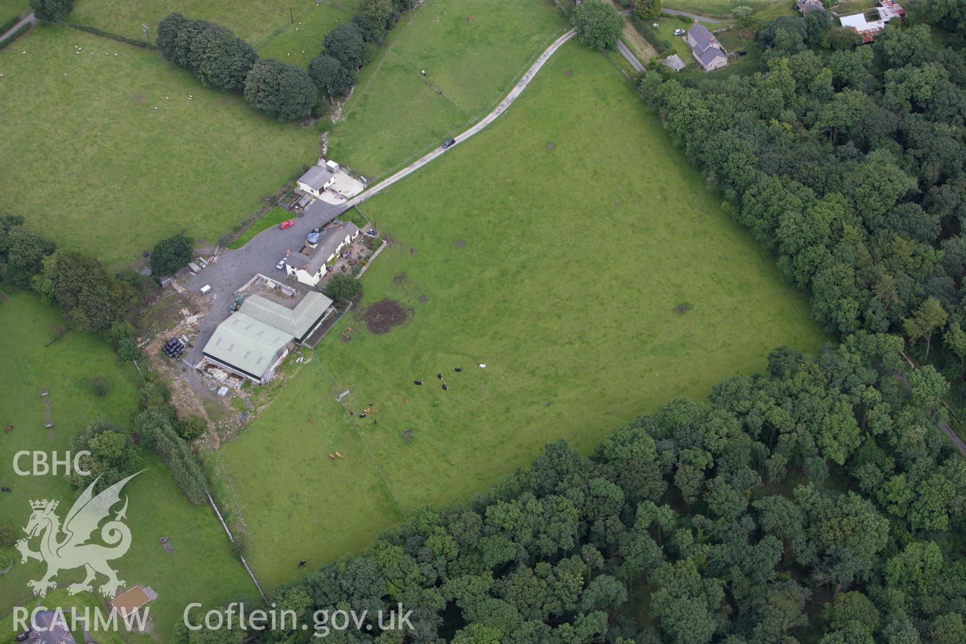 RCAHMW colour oblique aerial photograph of earthworks of Hen Gaerwys Deserted Village. Taken on 30 July 2009 by Toby Driver