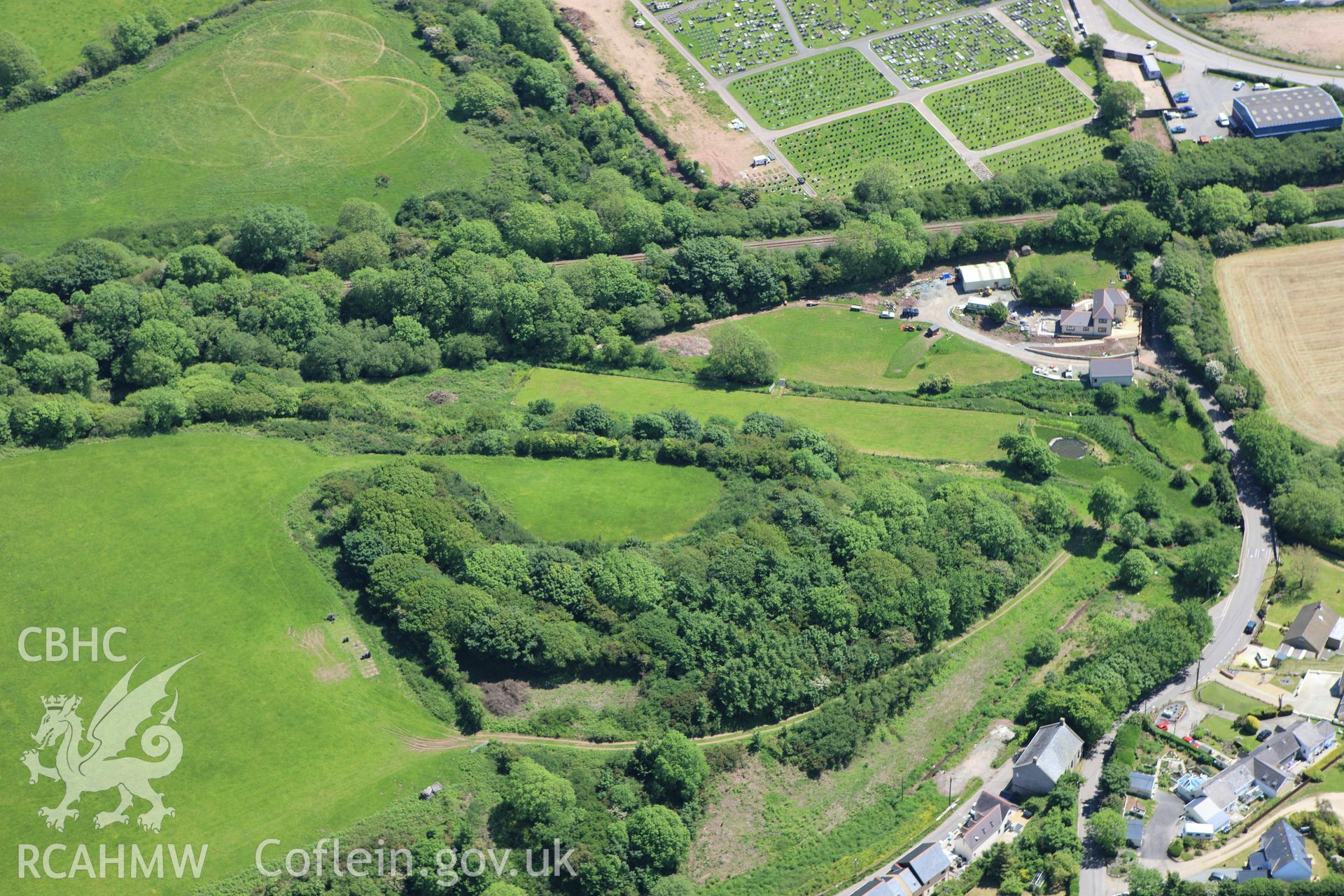 RCAHMW colour oblique aerial photograph of Thornton Rath. Taken on 01 June 2009 by Toby Driver