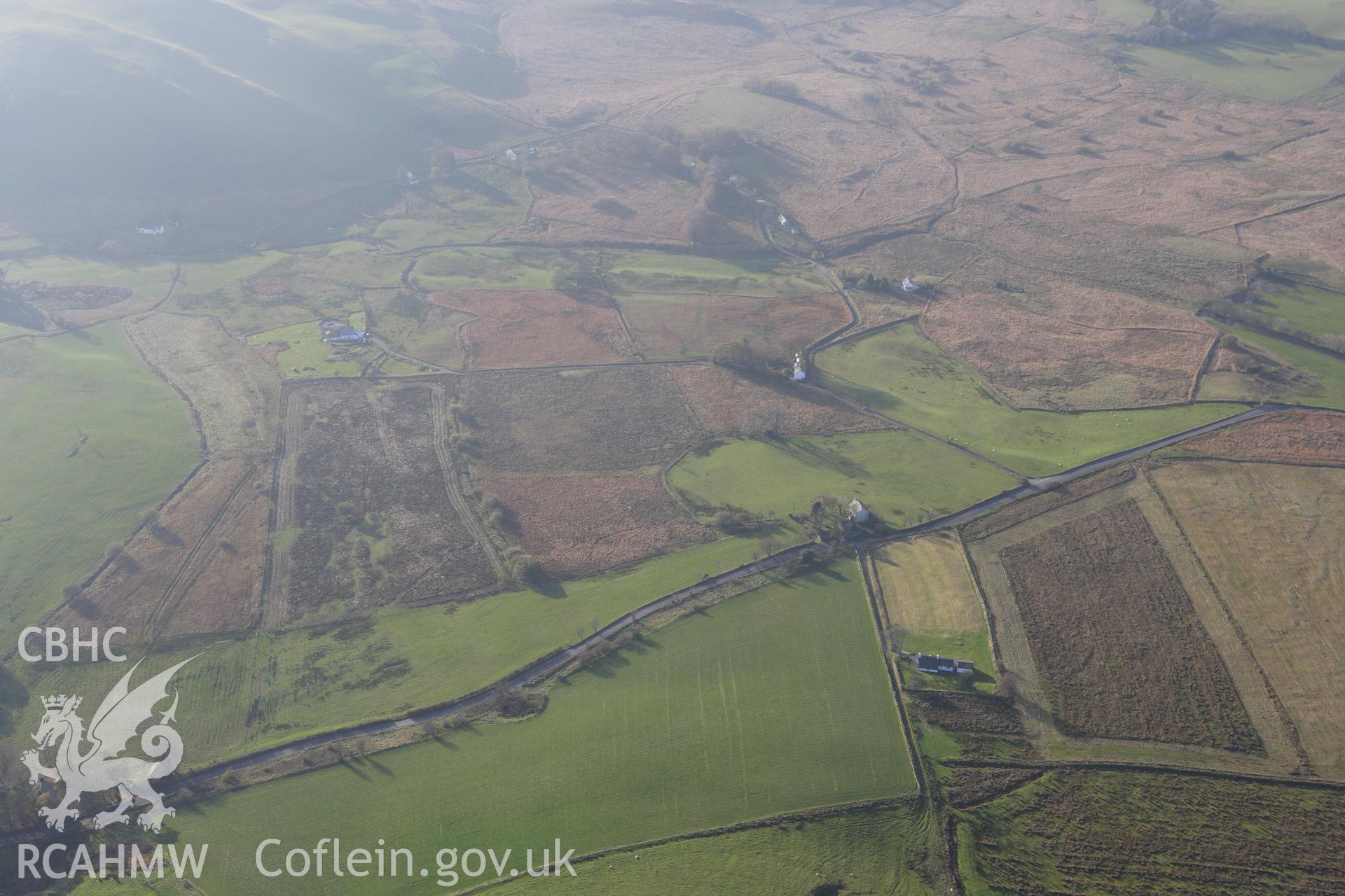 RCAHMW colour oblique aerial photograph of Rhos y Gell and Nant-Arthur Squatter Settlement. Taken on 09 November 2009 by Toby Driver