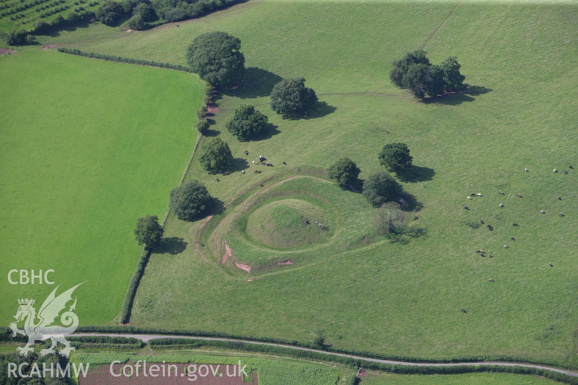 RCAHMW colour oblique aerial photograph of Penrhos Castle. Taken on 23 July 2009 by Toby Driver