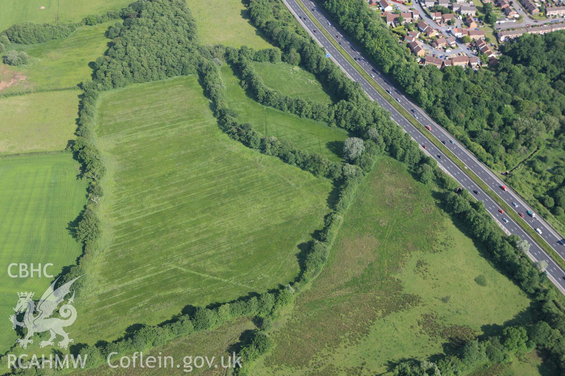 RCAHMW colour oblique aerial photograph of Ford Farm Roman Villa, Langstone. Taken on 11 June 2009 by Toby Driver