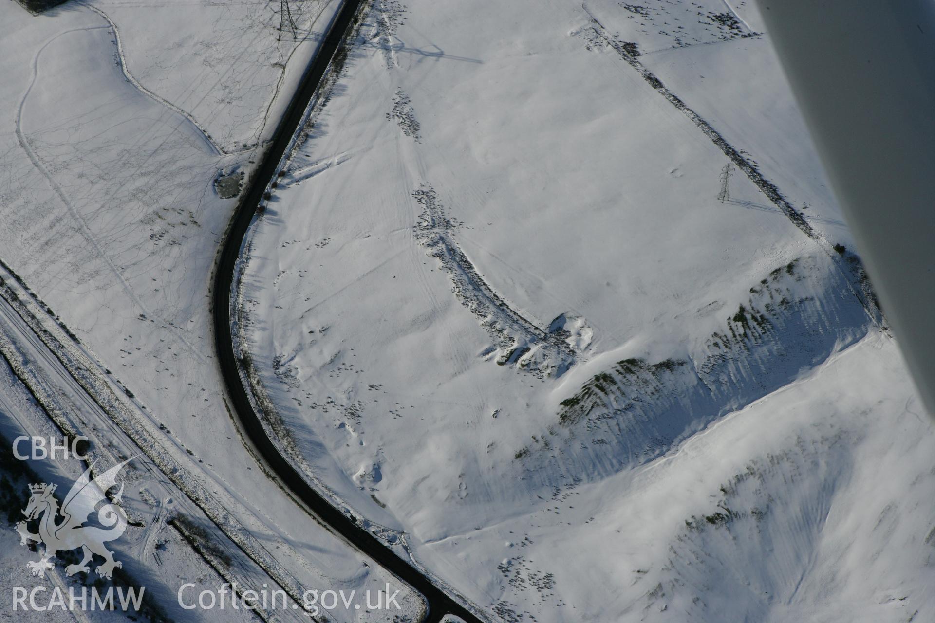 RCAHMW colour oblique photograph of Onllwyn colliery incline. Taken by Toby Driver on 06/02/2009.