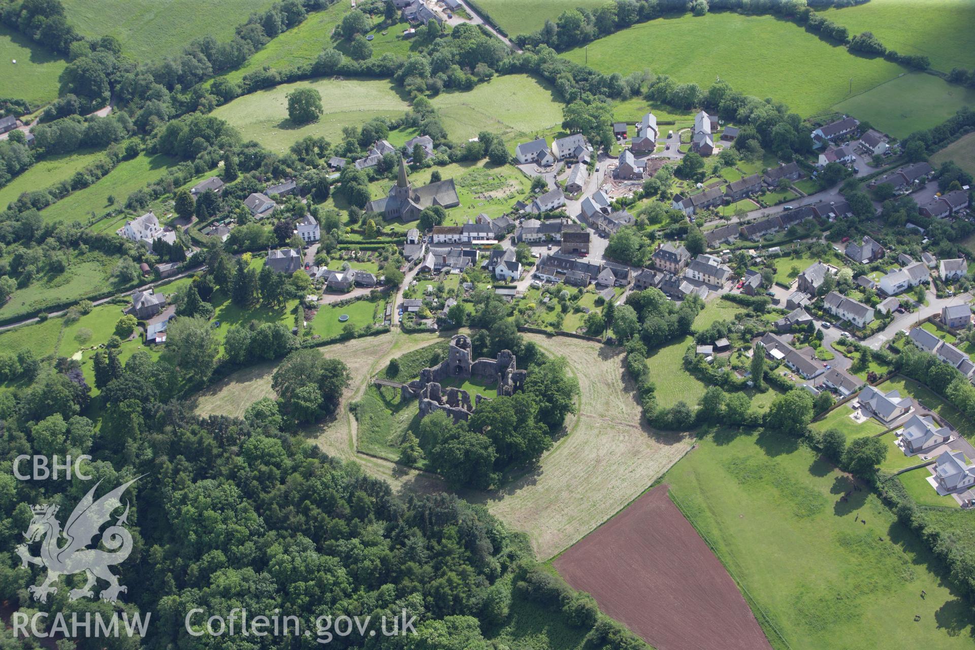 RCAHMW colour oblique aerial photograph of Grosmont. Taken on 11 June 2009 by Toby Driver