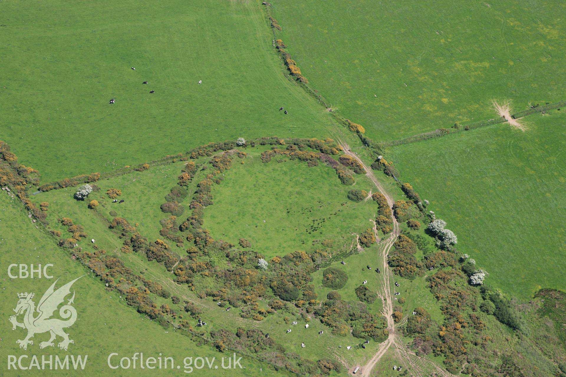 RCAHMW colour oblique aerial photograph of Cas-Fuwch. Taken on 01 June 2009 by Toby Driver