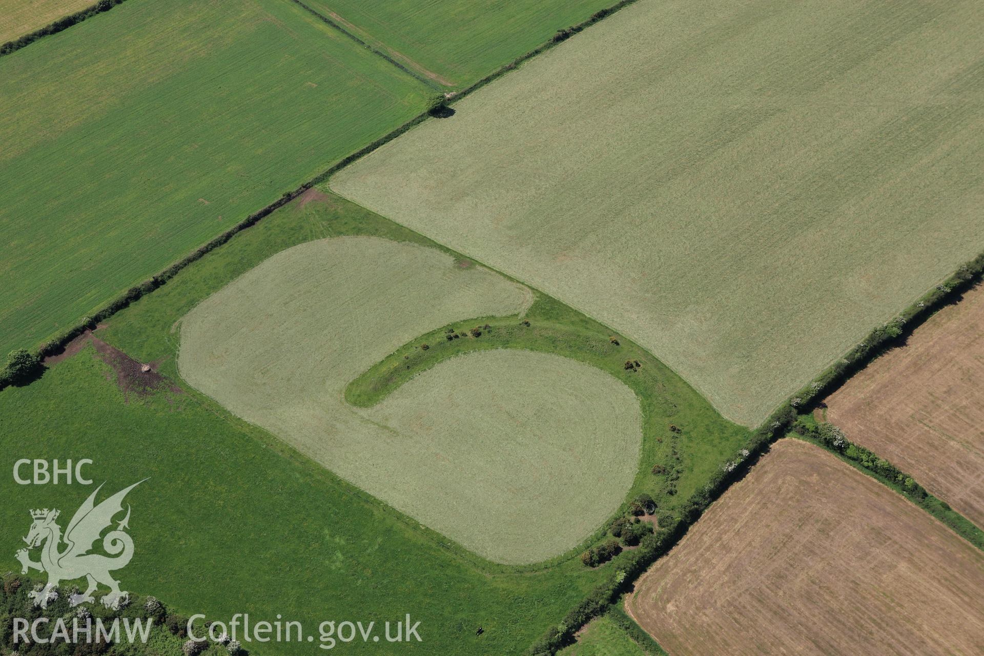 RCAHMW colour oblique aerial photograph of Caer Penpicas. Taken on 01 June 2009 by Toby Driver