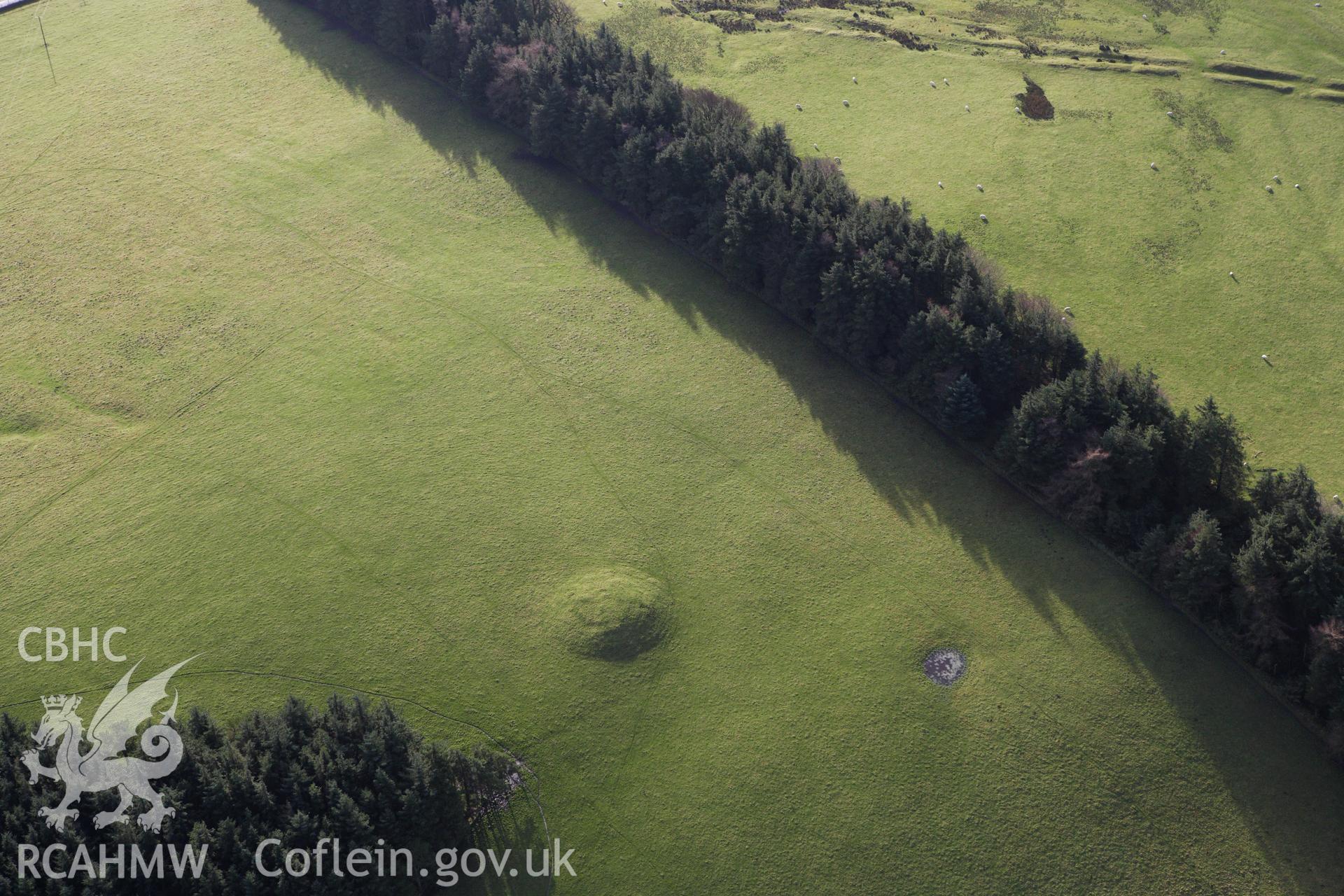 RCAHMW colour oblique aerial photograph of Crugyn Bank Barrow II. Taken on 10 December 2009 by Toby Driver