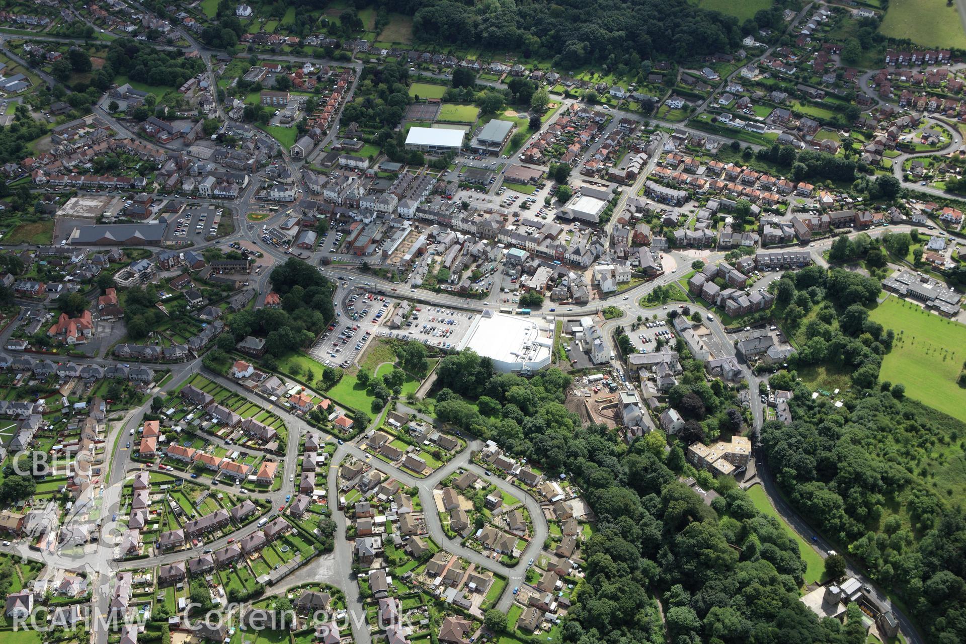 RCAHMW colour oblique aerial photograph of Holywell town, from north. Taken on 30 July 2009 by Toby Driver