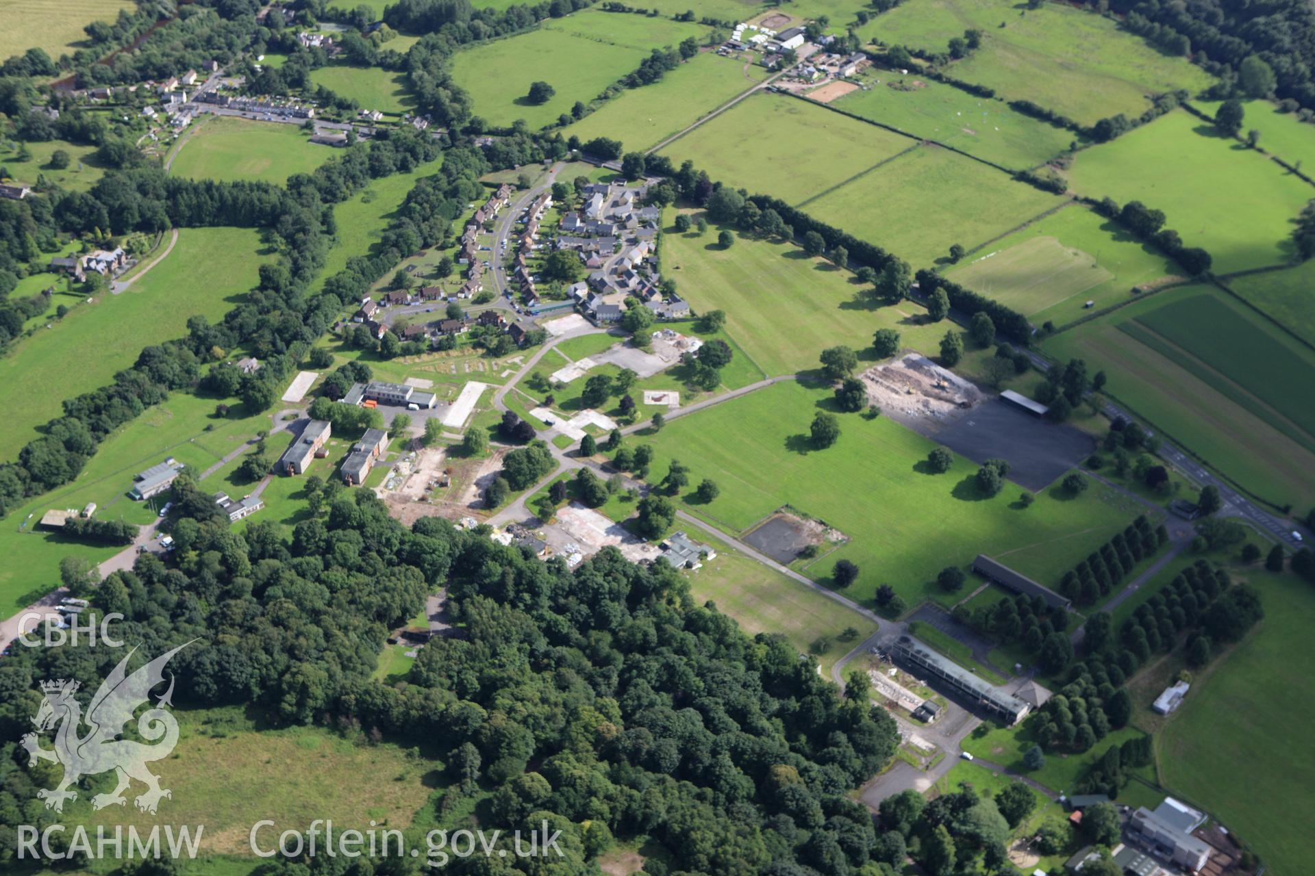 RCAHMW colour oblique aerial photograph of Cwrt y Gollen Army Camp. Taken on 23 July 2009 by Toby Driver