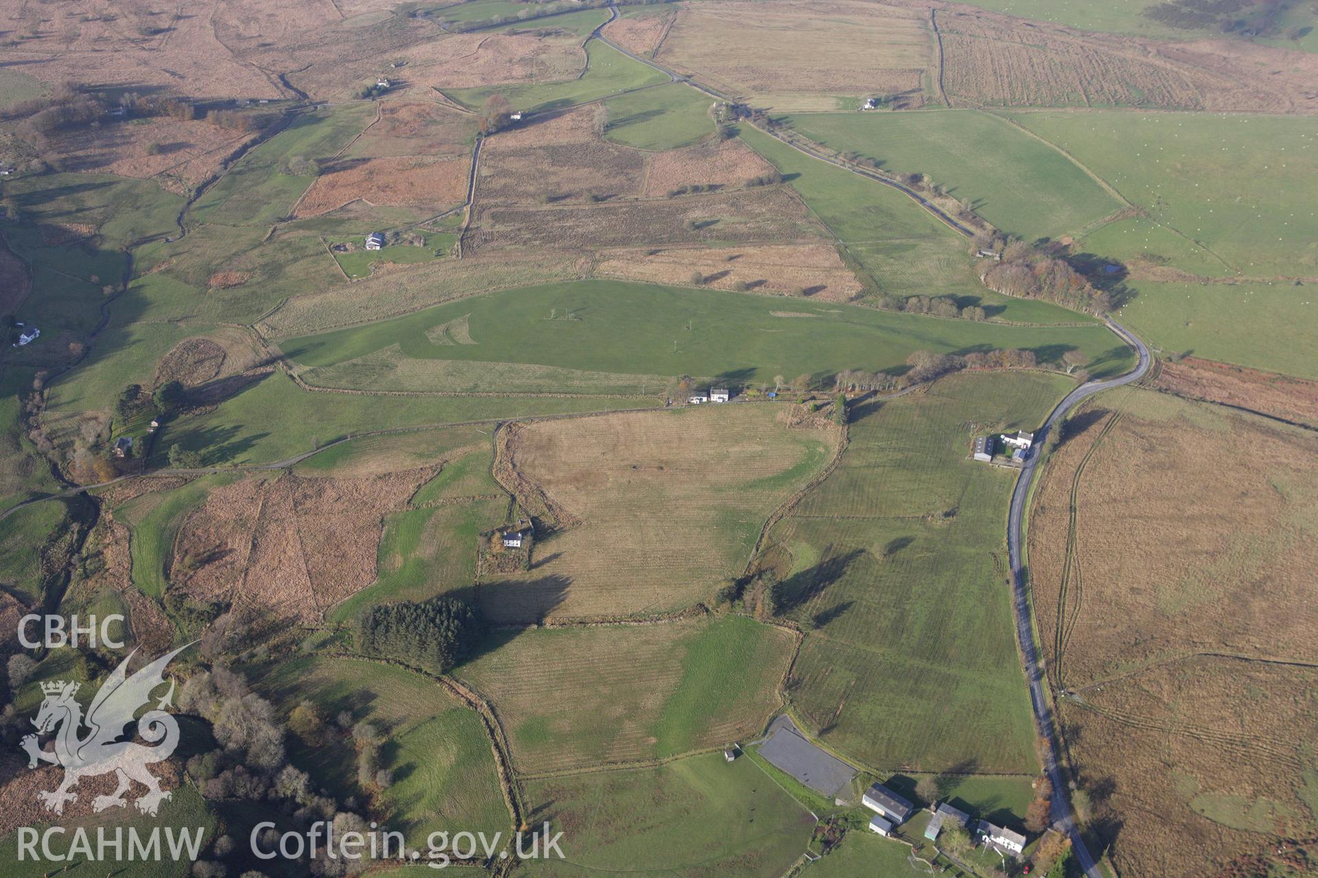 RCAHMW colour oblique aerial photograph of Rhos y Gell and Nant-Arthur Squatter Settlement. Taken on 09 November 2009 by Toby Driver