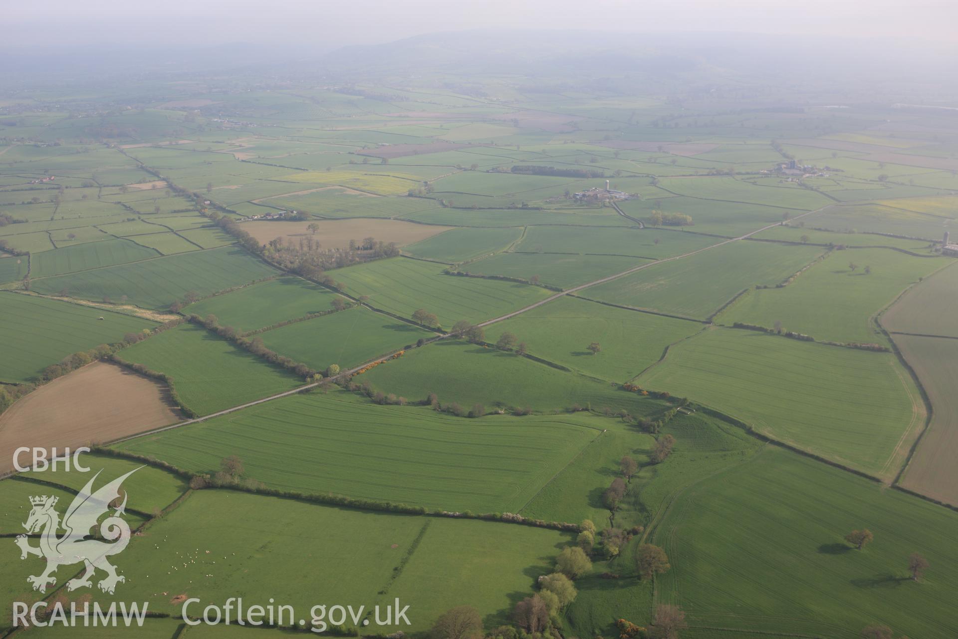 RCAHMW colour oblique aerial photograph of Offa's Dyke. Taken on 21 April 2009 by Toby Driver