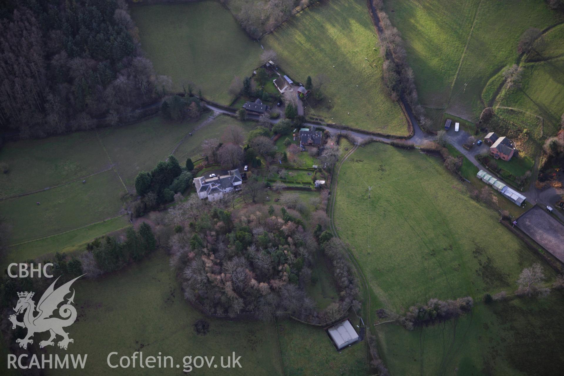 RCAHMW colour oblique aerial photograph of Moat Castle, Kerry. Taken on 10 December 2009 by Toby Driver