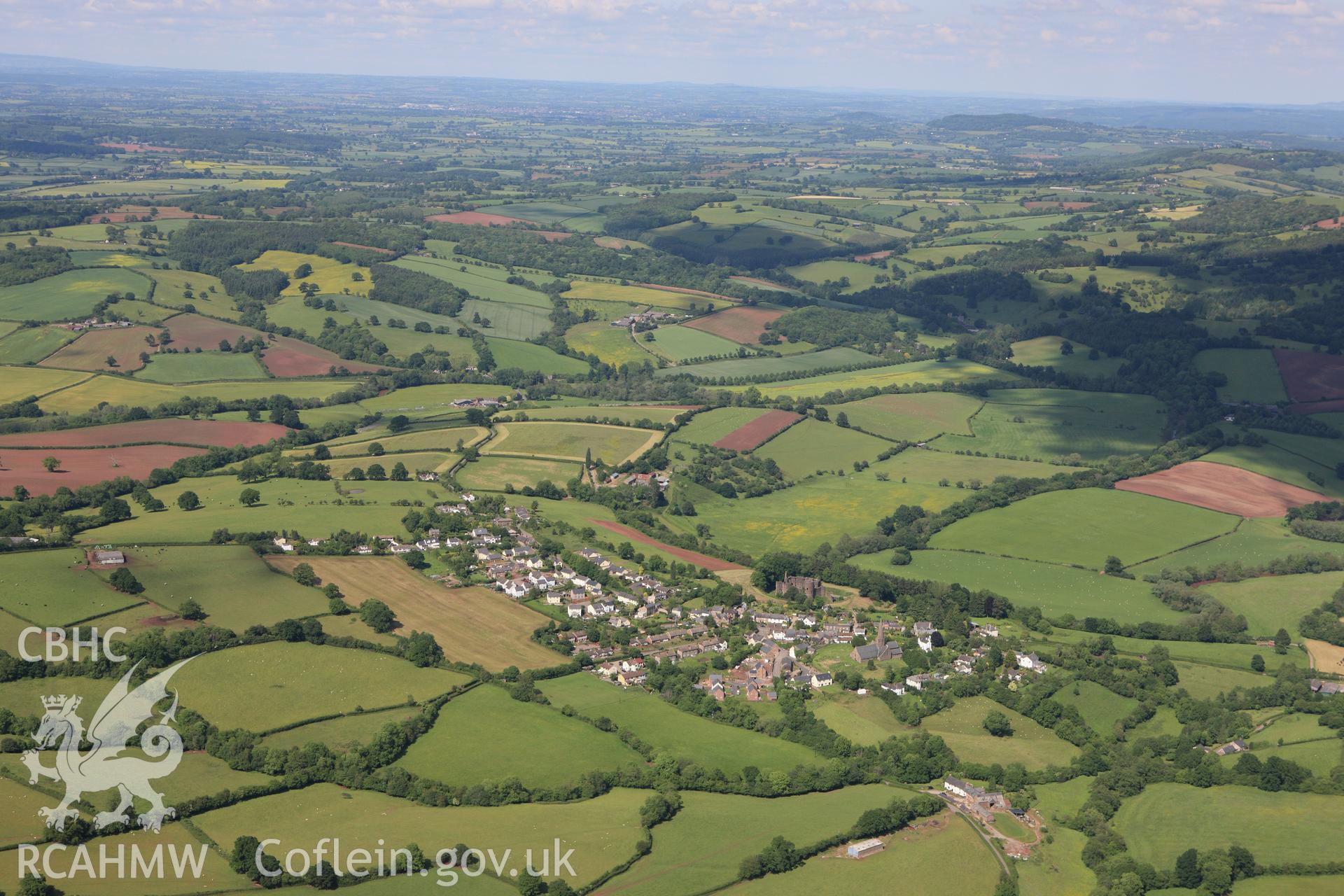 RCAHMW colour oblique aerial photograph of Grosmont. Taken on 11 June 2009 by Toby Driver