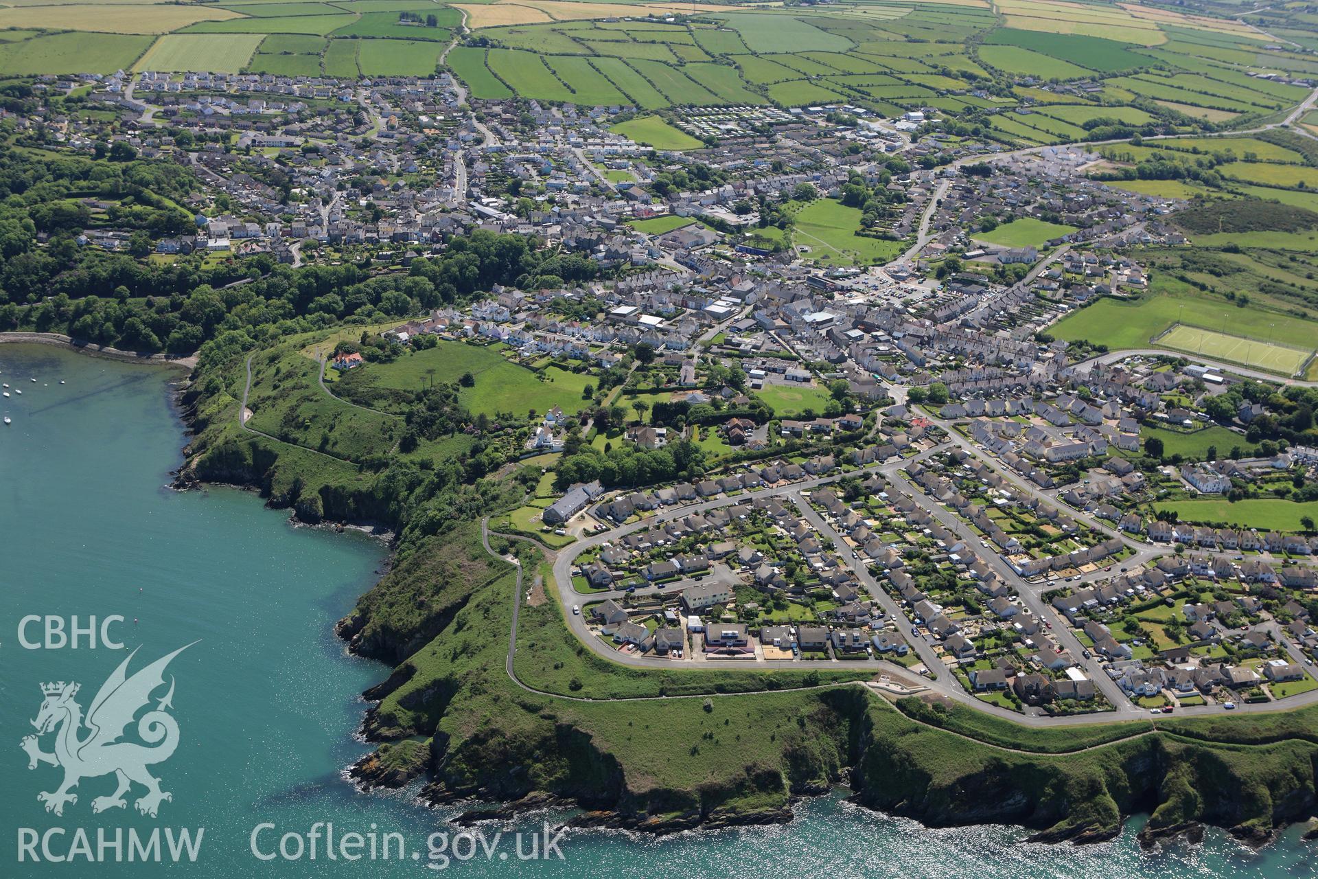 RCAHMW colour oblique aerial photograph of Fishguard. Taken on 01 June 2009 by Toby Driver