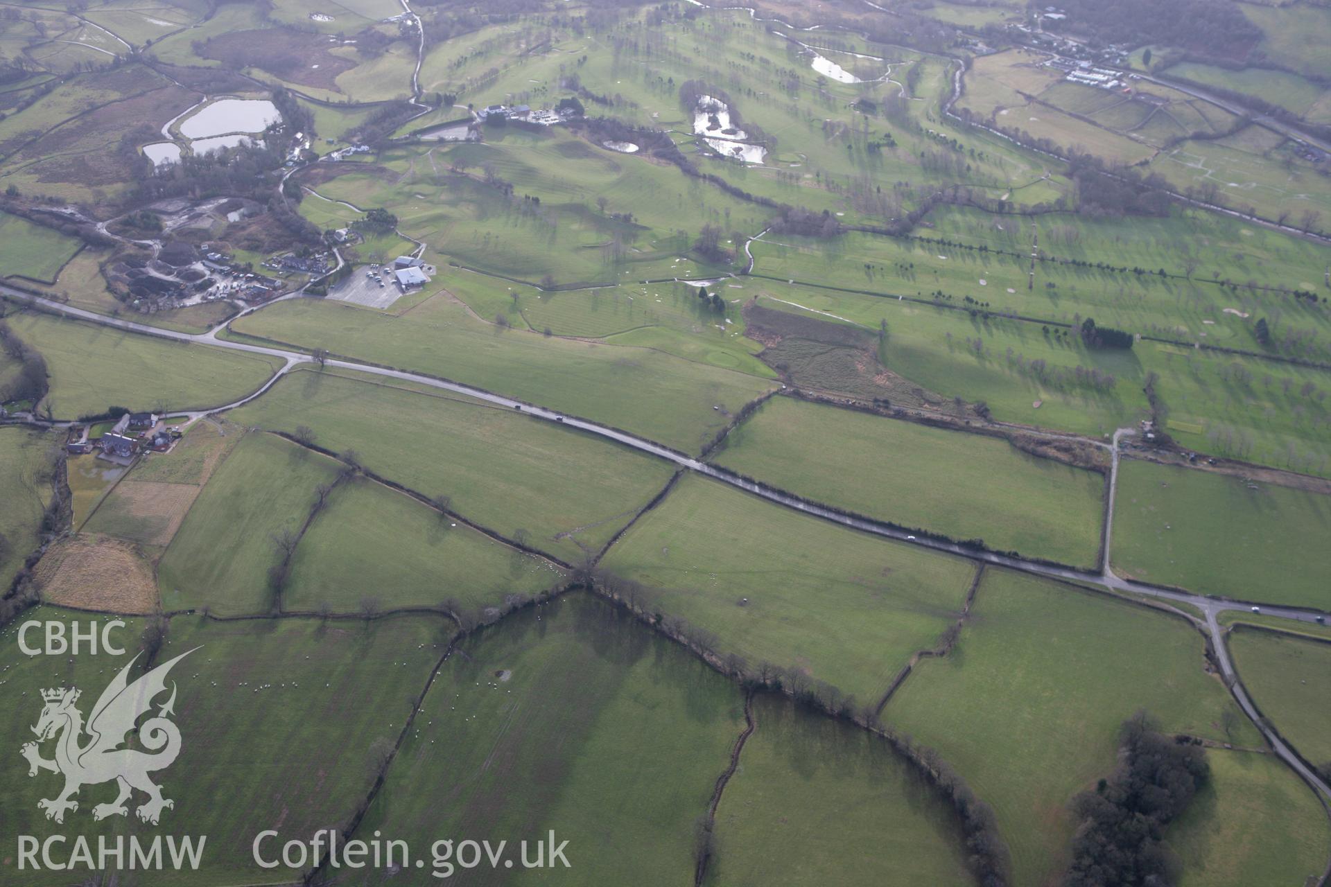 RCAHMW colour oblique photograph of Wats Dyke, from south-east of Whitehouse farm to south-west of Garreg Llwyd. Taken by Toby Driver on 21/01/2009.