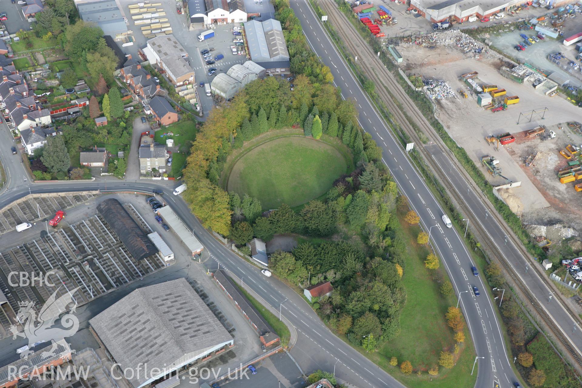 RCAHMW colour oblique aerial photograph of Domen Gastell, Welshpool. Taken on 13 October 2009 by Toby Driver