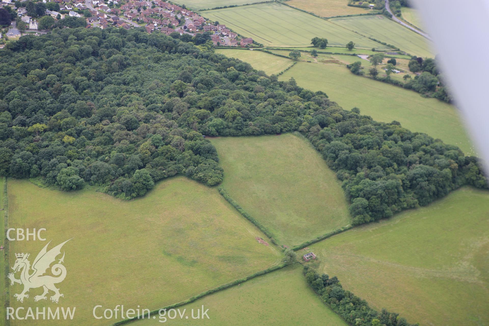 RCAHMW colour oblique aerial photograph of the site of a possible Roman building on Portskewett Hill. Taken on 09 July 2009 by Toby Driver