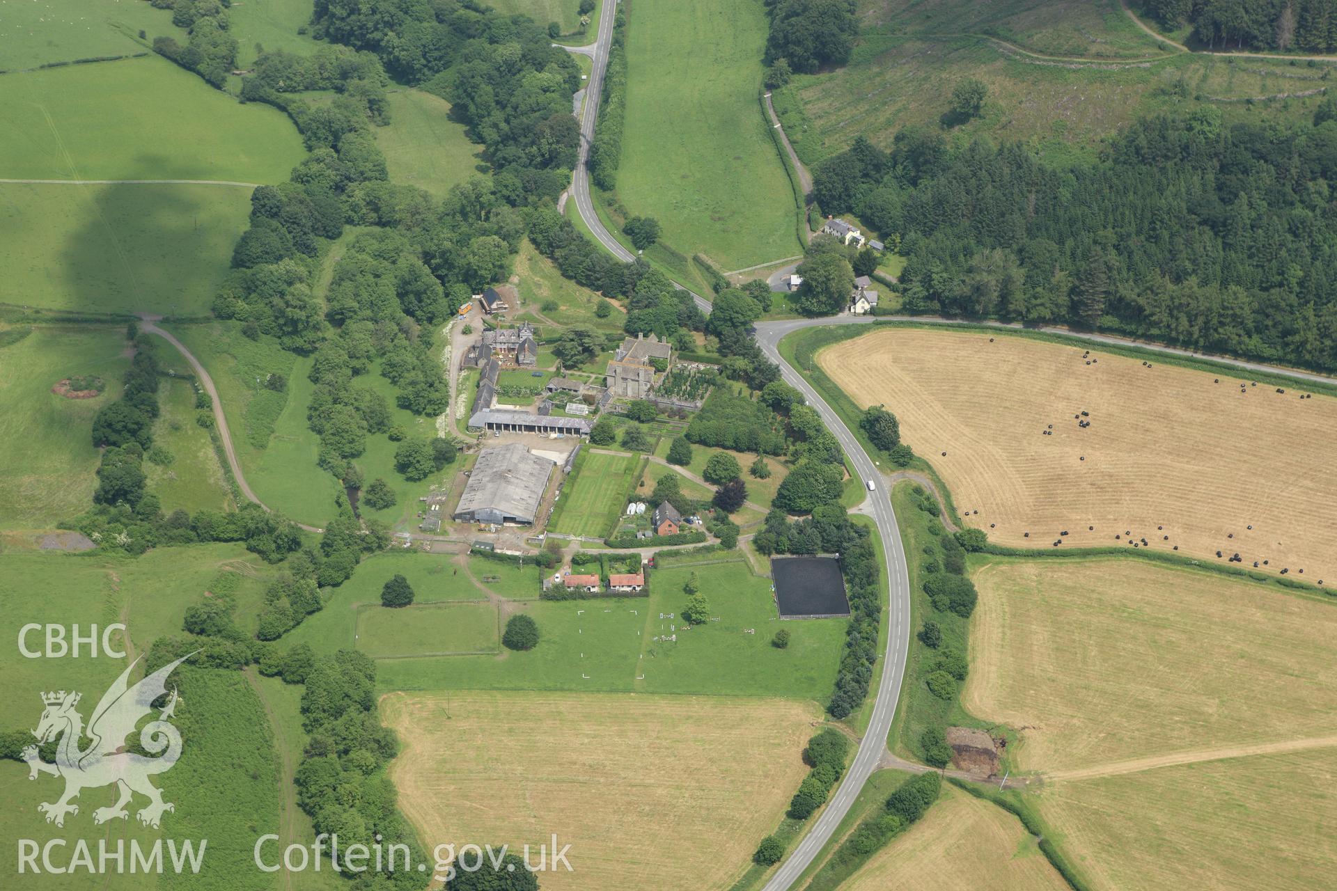 RCAHMW colour oblique aerial photograph of Monaughty Garden. Taken on 29 June 2009 by Toby Driver