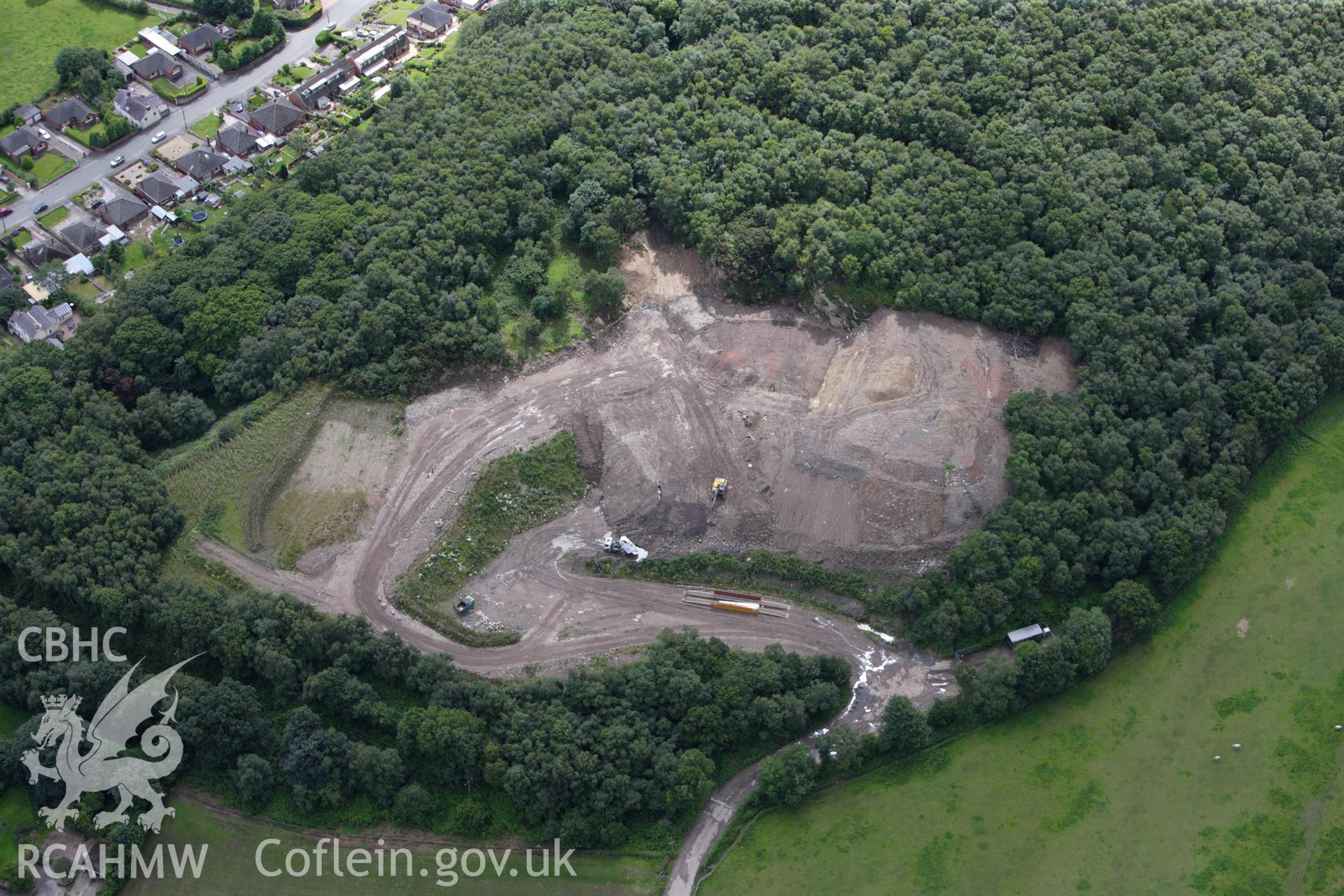 RCAHMW colour oblique aerial photograph of Caer Estyn Hill Fort. Taken on 30 July 2009 by Toby Driver