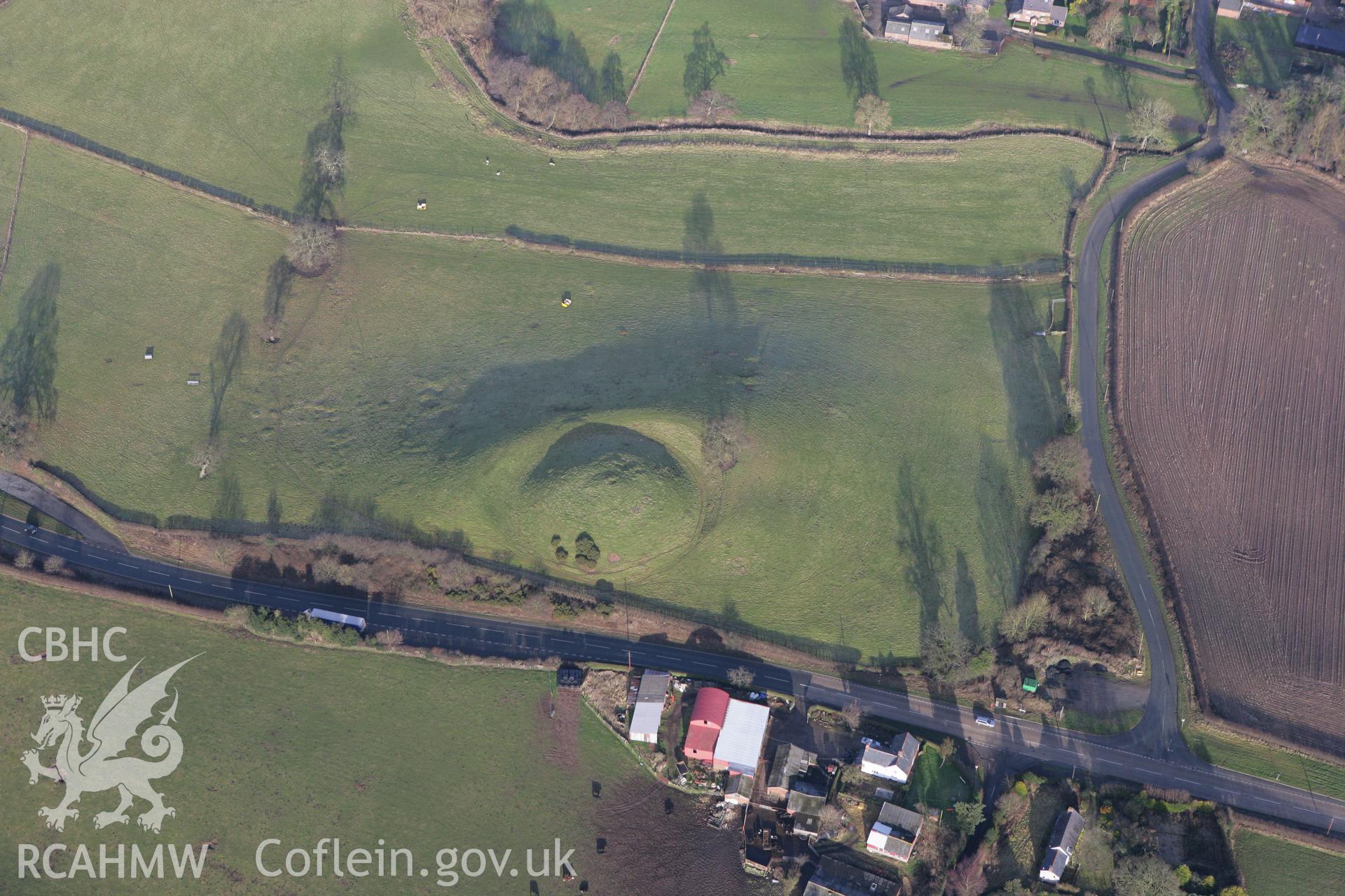 RCAHMW colour oblique photograph of Mount Cop motte. Taken by Toby Driver on 21/01/2009.